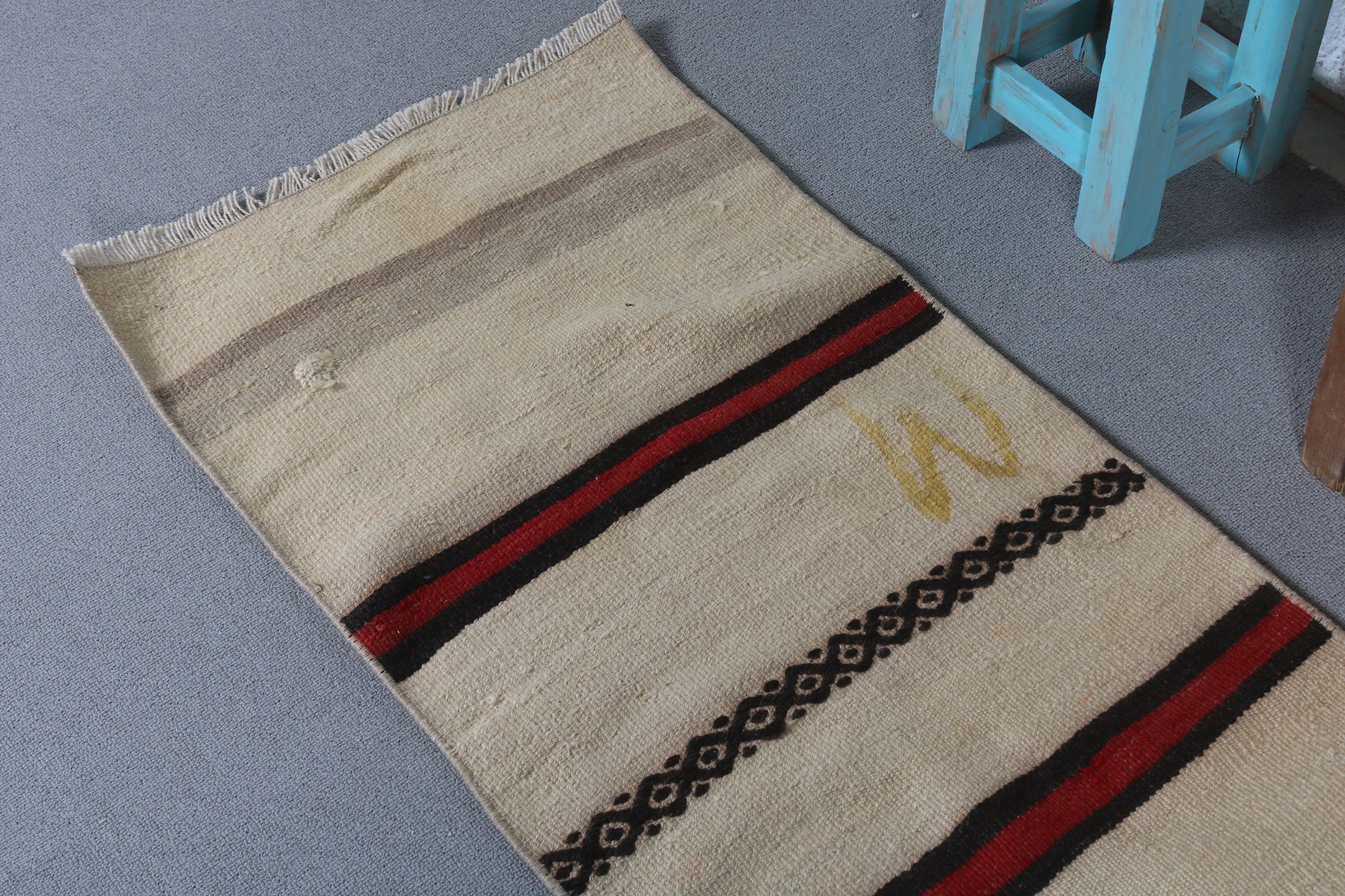 Oushak Halıları, 1.6x7.5 ft Yolluk Halısı, Koridor Halıları, Kilim, Türk Halısı, Vintage Halı, Anadolu Halısı, Mutfak Halıları, Bej Yer Halıları