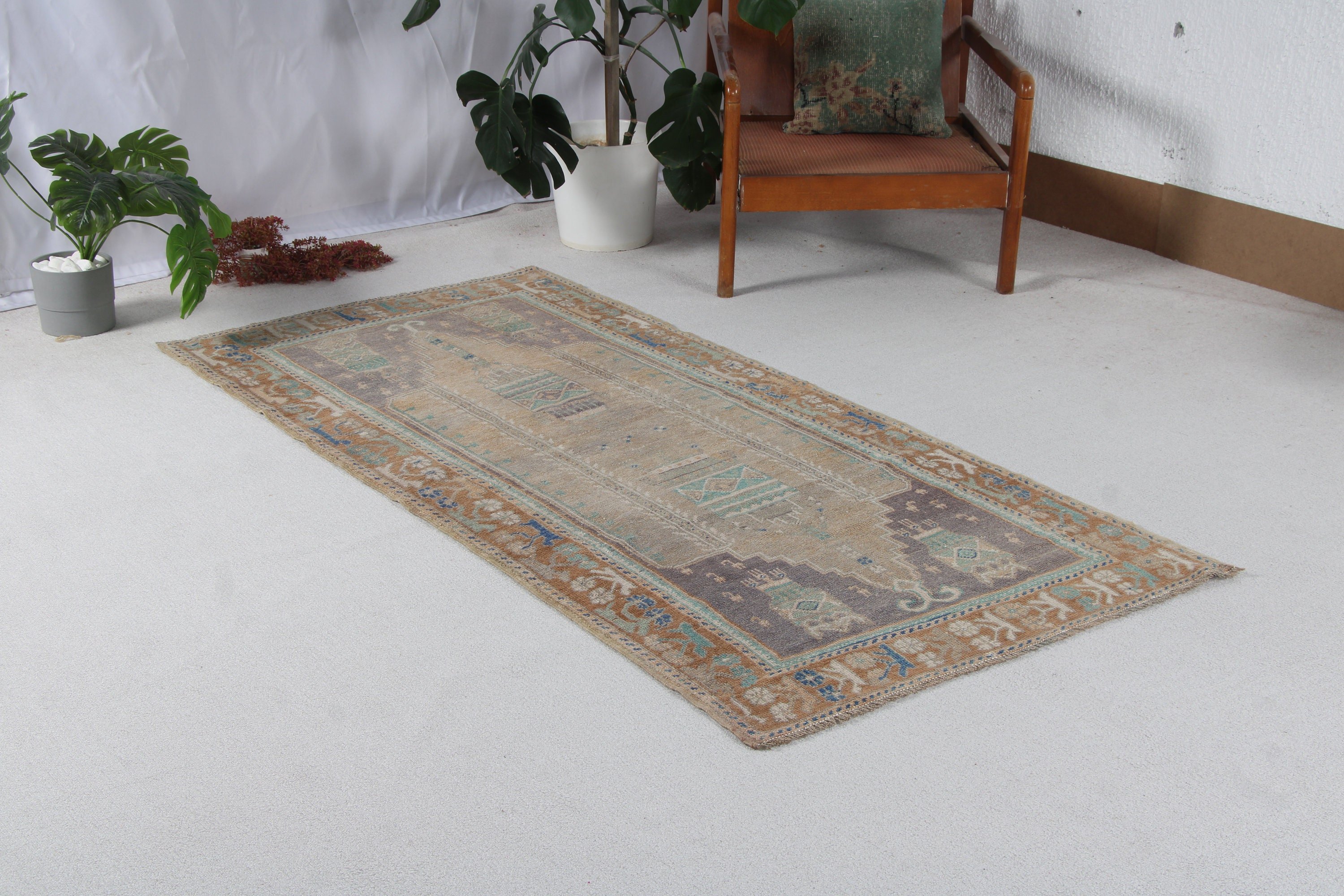 Cool Rugs, Antique Rugs, Turkish Rug, Vintage Rugs, Aztec Rugs, Brown Wool Rugs, 3.1x6.7 ft Accent Rugs, Nursery Rug, Boho Accent Rug