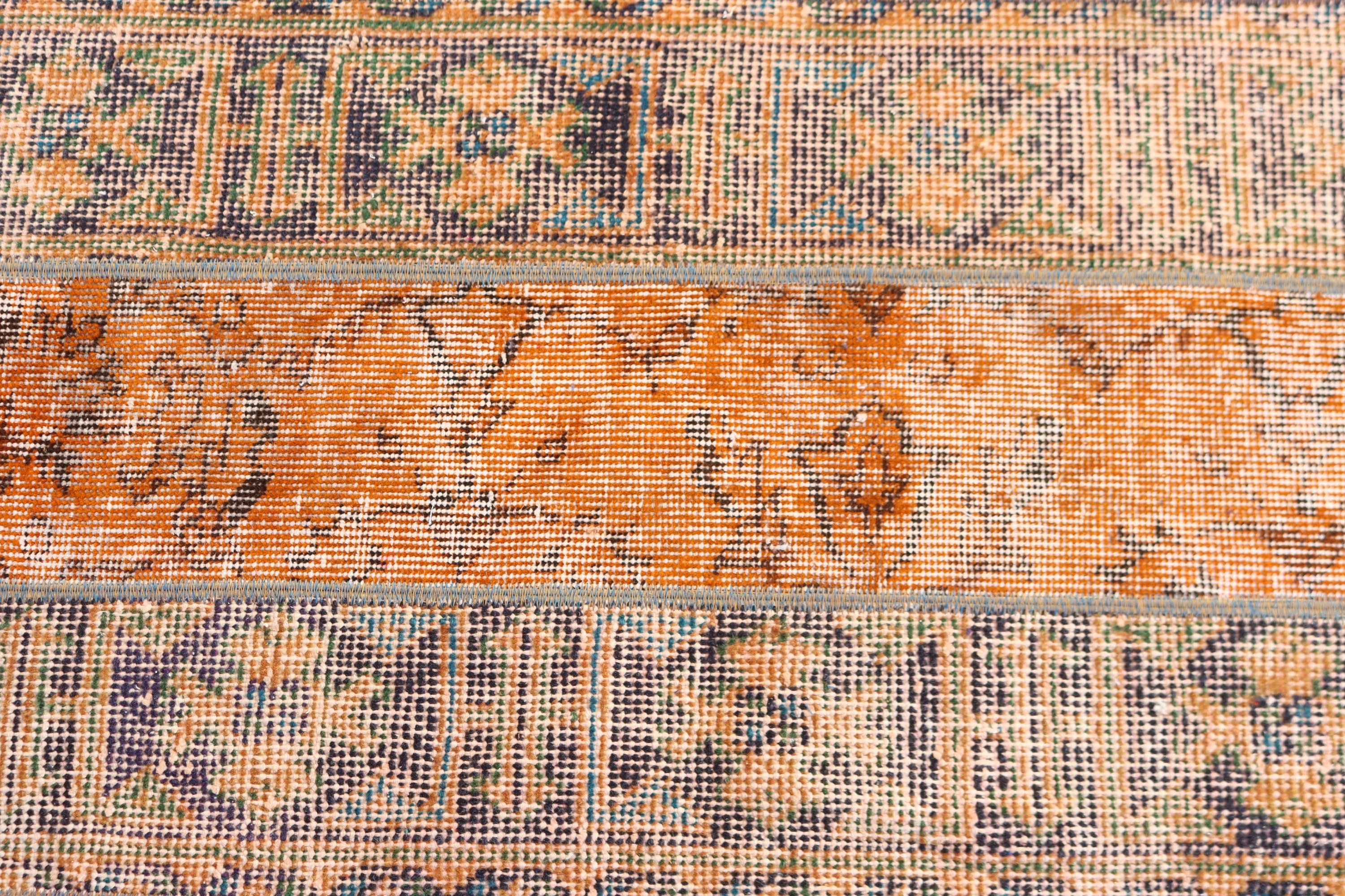 Floor Rugs, Handwoven Rug, 1.7x3.1 ft Small Rug, Vintage Rug, Turkish Rugs, Kitchen Rugs, Orange Cool Rugs, Bathroom Rugs, Rugs for Nursery