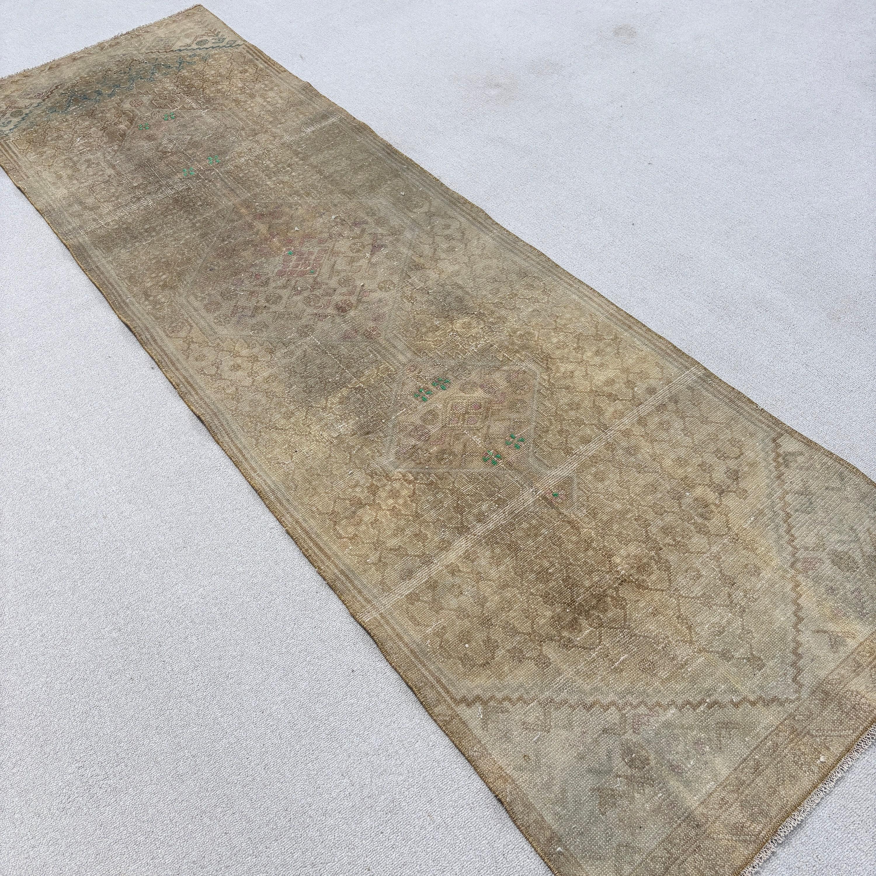 Vintage Rugs, Neutral Rug, 2.7x9 ft Runner Rug, Turkish Rug, Beige Flatweave Rugs, Rugs for Beni Ourain Runner, Cool Rug, Corridor Rugs