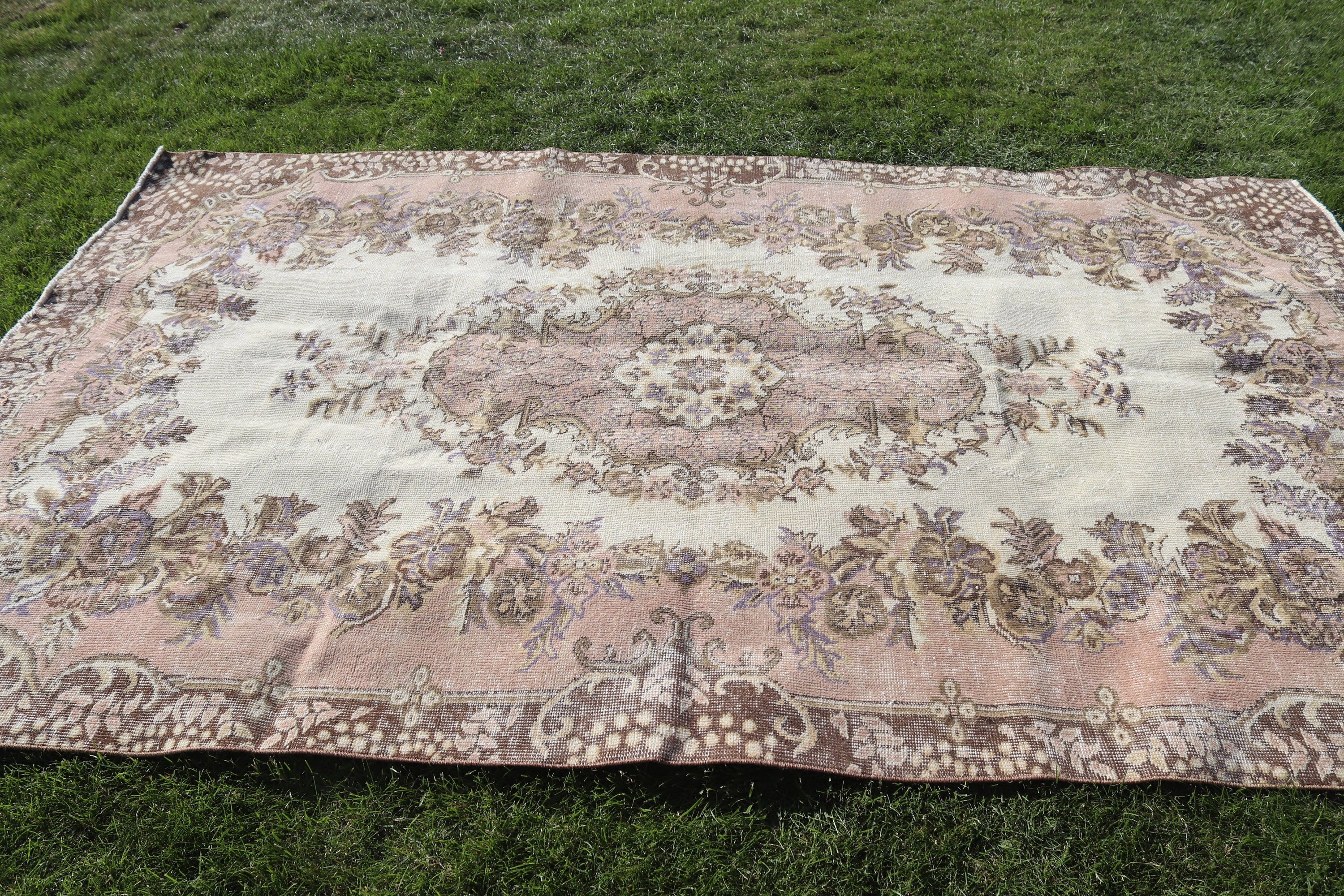 Büyük Vintage Halı, Antika Halılar, Oturma Odası Halıları, Türk Halıları, Vintage Halılar, 5.3x9 ft Büyük Halılar, Kahverengi El Dokuma Halılar, Ev Dekorasyonu Halısı