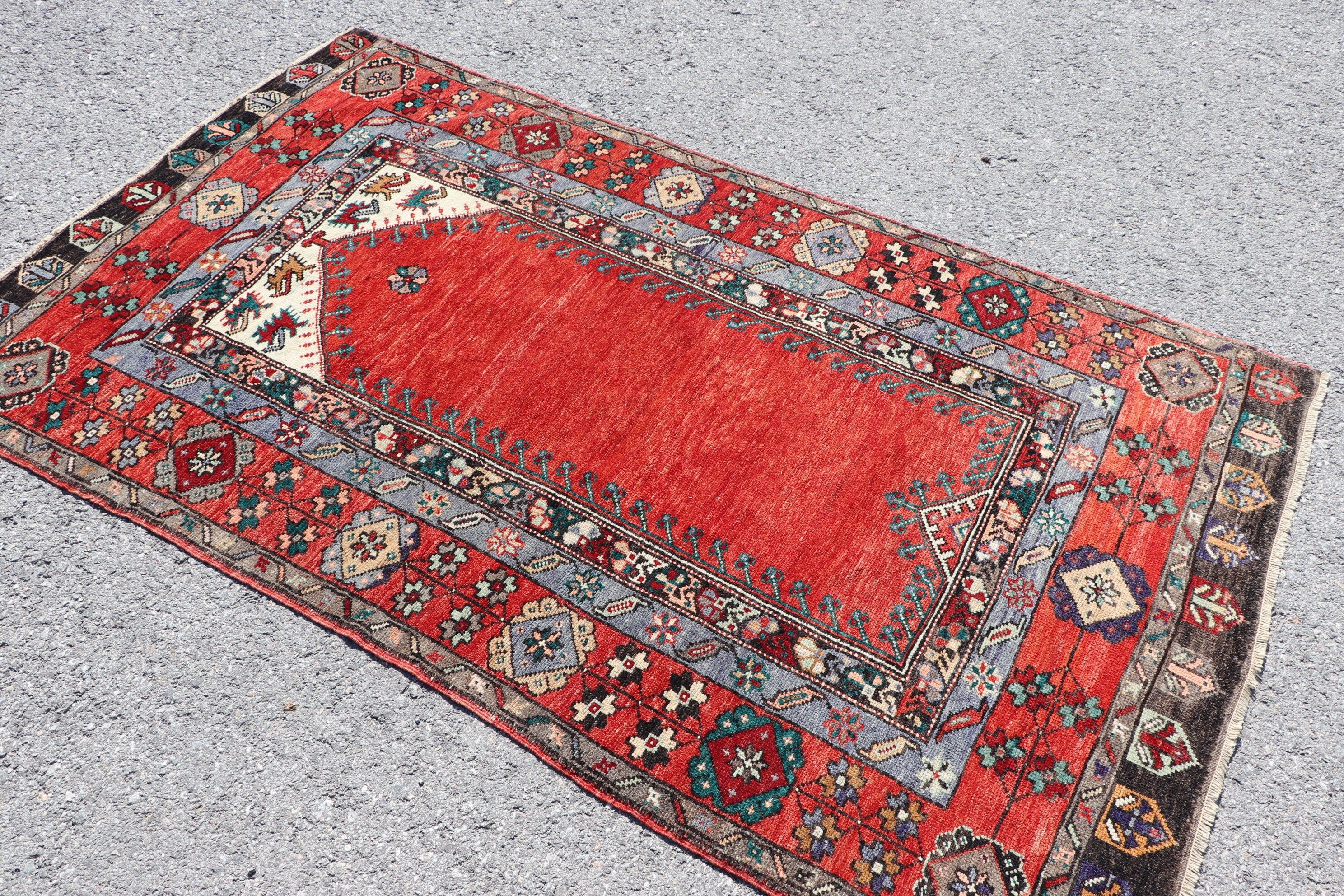 Vintage Halılar, 3.8x6.5 ft Alan Halısı, İç Mekan Halıları, Türk Halısı, Alan Halıları, Mutfak Halıları, Soğuk Halı, Kırmızı Yer Halıları, Ev Dekorasyonu Halısı