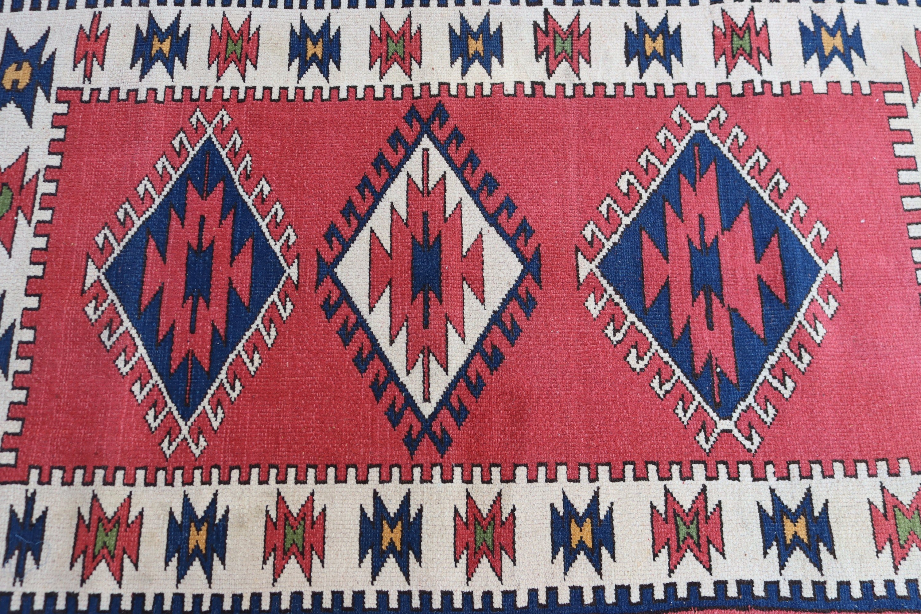 Anatolian Rugs, 2.8x4.7 ft Small Rug, Vintage Rugs, Small Boho Rugs, Wool Rug, Small Area Rugs, Turkish Rugs, Tribal Rug, Pink Floor Rug