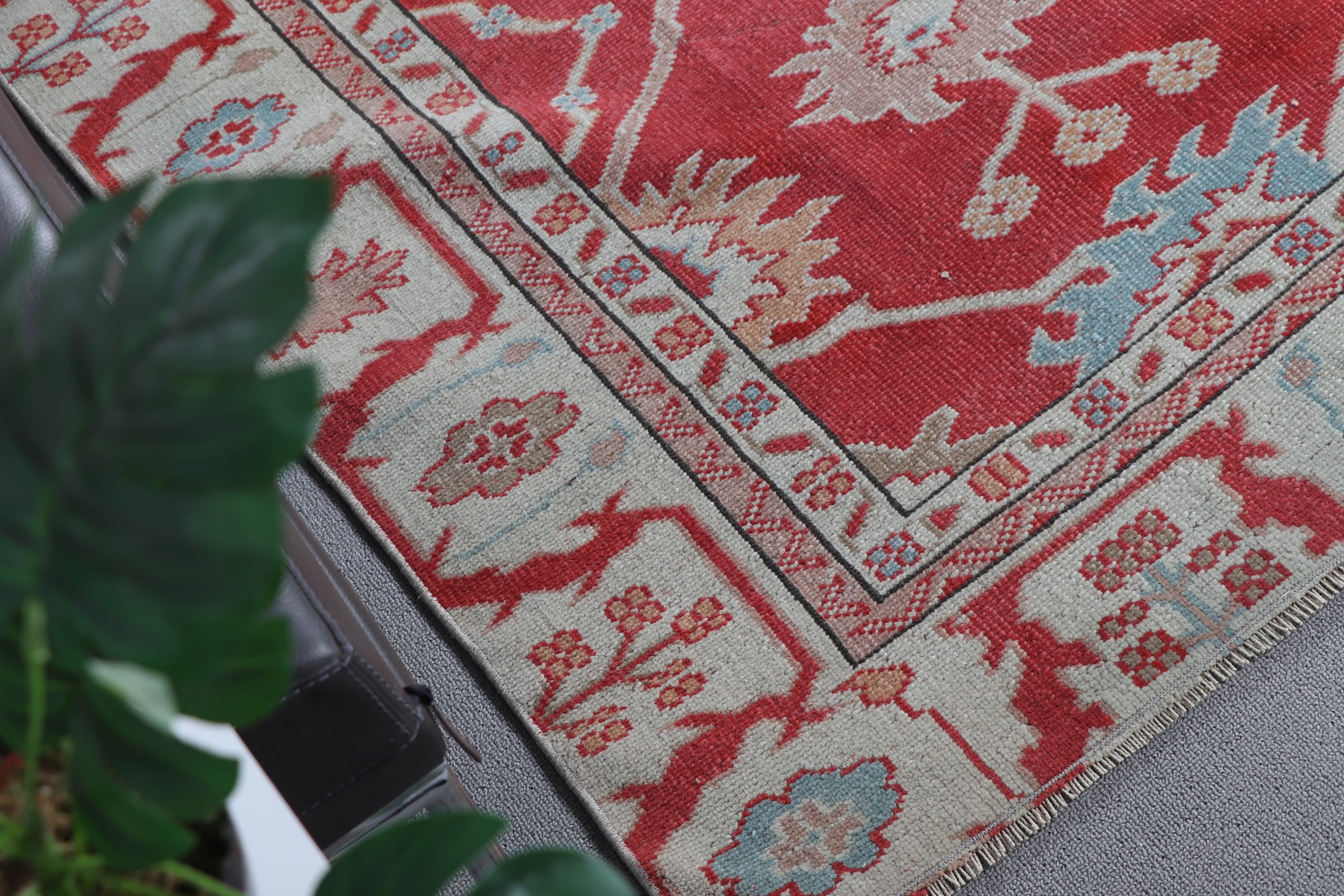 4.7x6.9 ft Area Rug, Vintage Rugs, Living Room Rugs, Floor Rugs, Rugs for Indoor, Red Cool Rug, Bedroom Rug, Turkish Rug