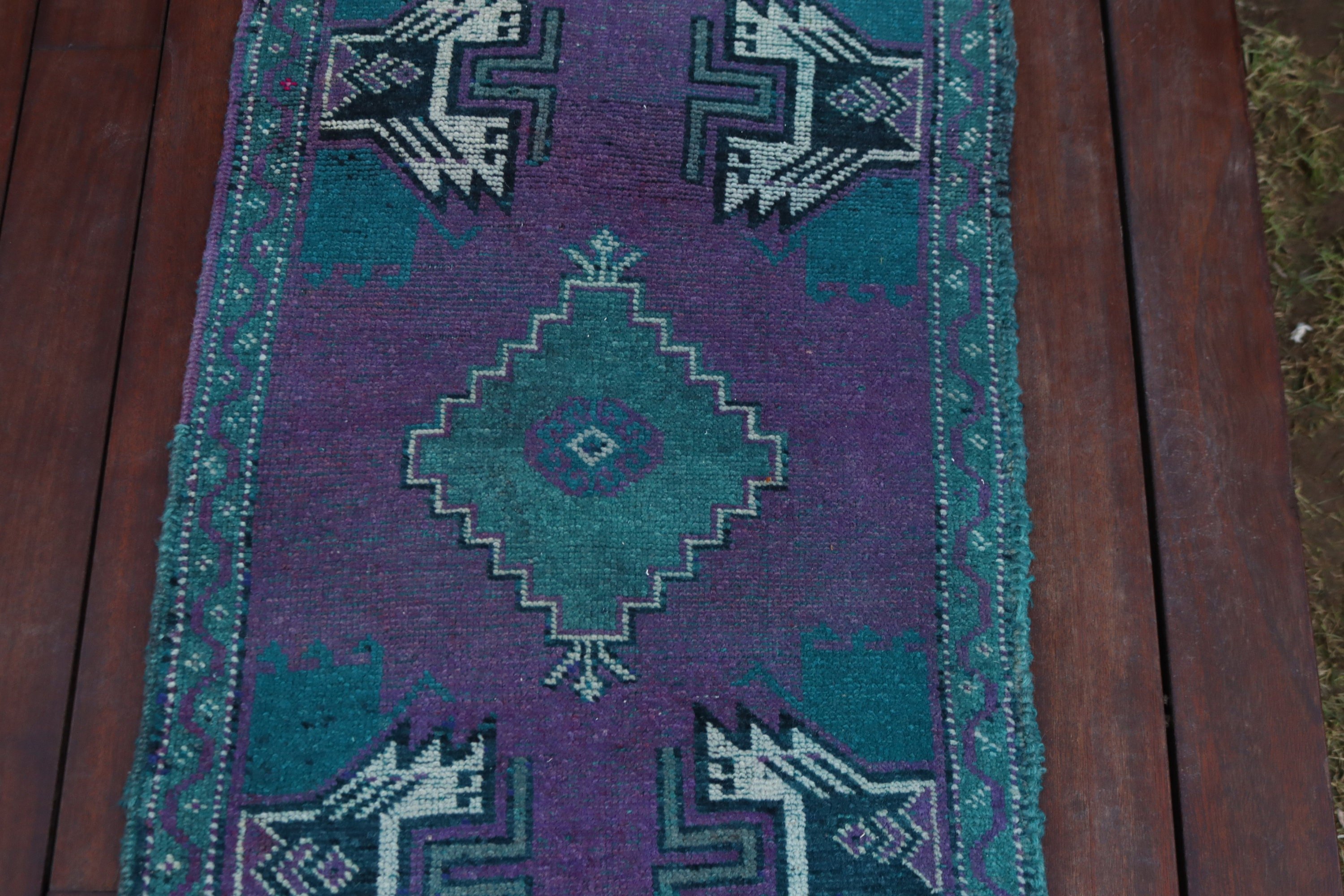 Türk Halısı, Mutfak Halıları, Yatak Odası Halıları, 1.7x2.9 ft Küçük Halılar, Yer Halıları, Tribal Halılar, Vintage Halılar, Mor Lüks Halı, Küçük Boho Halı