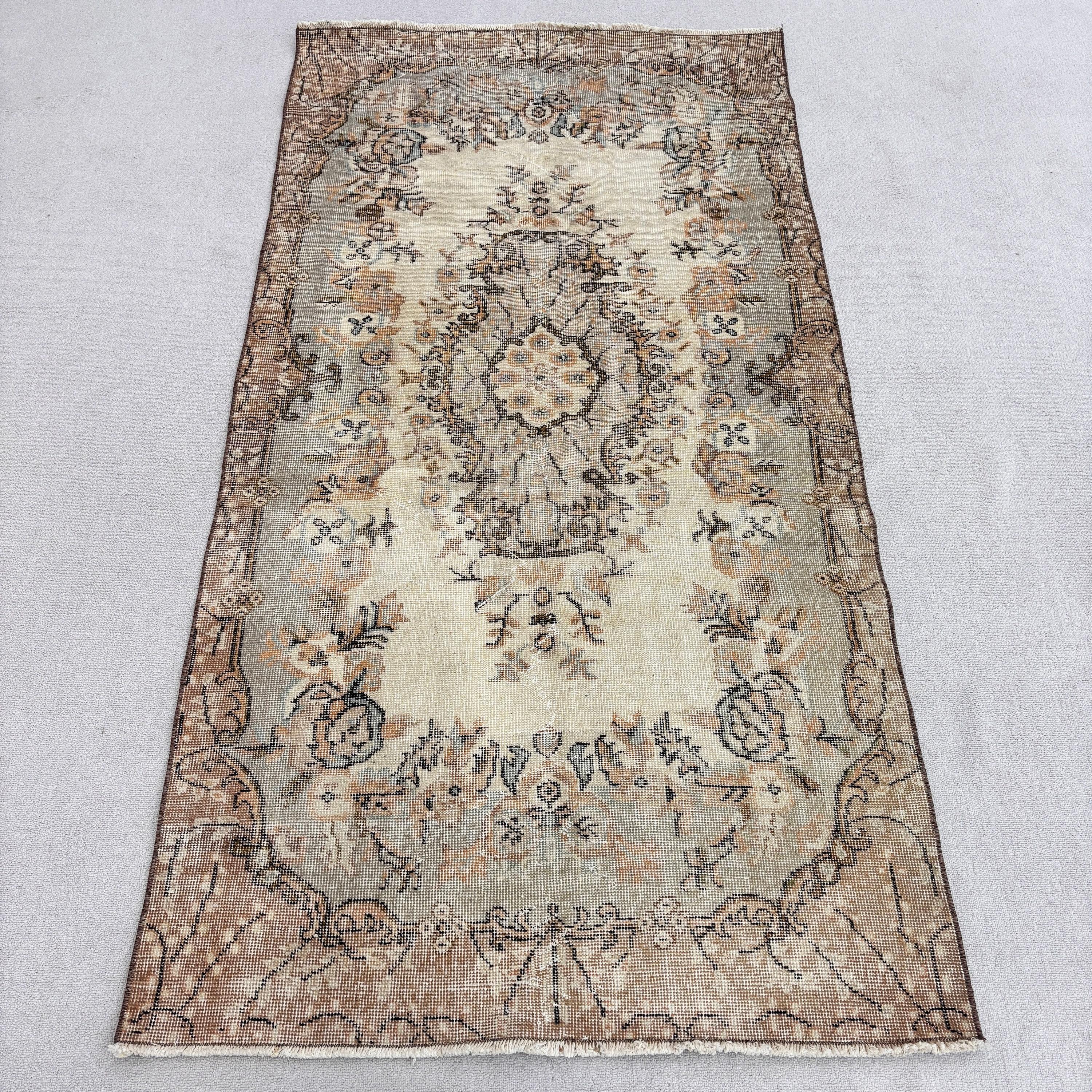 Vintage Halı, Türk Halıları, Mutfak Halıları, Havalı Halı, Oturma Odası Halıları, Bej 3.6x7 ft Alan Halıları, Yer Halısı, Sanatsal Halılar