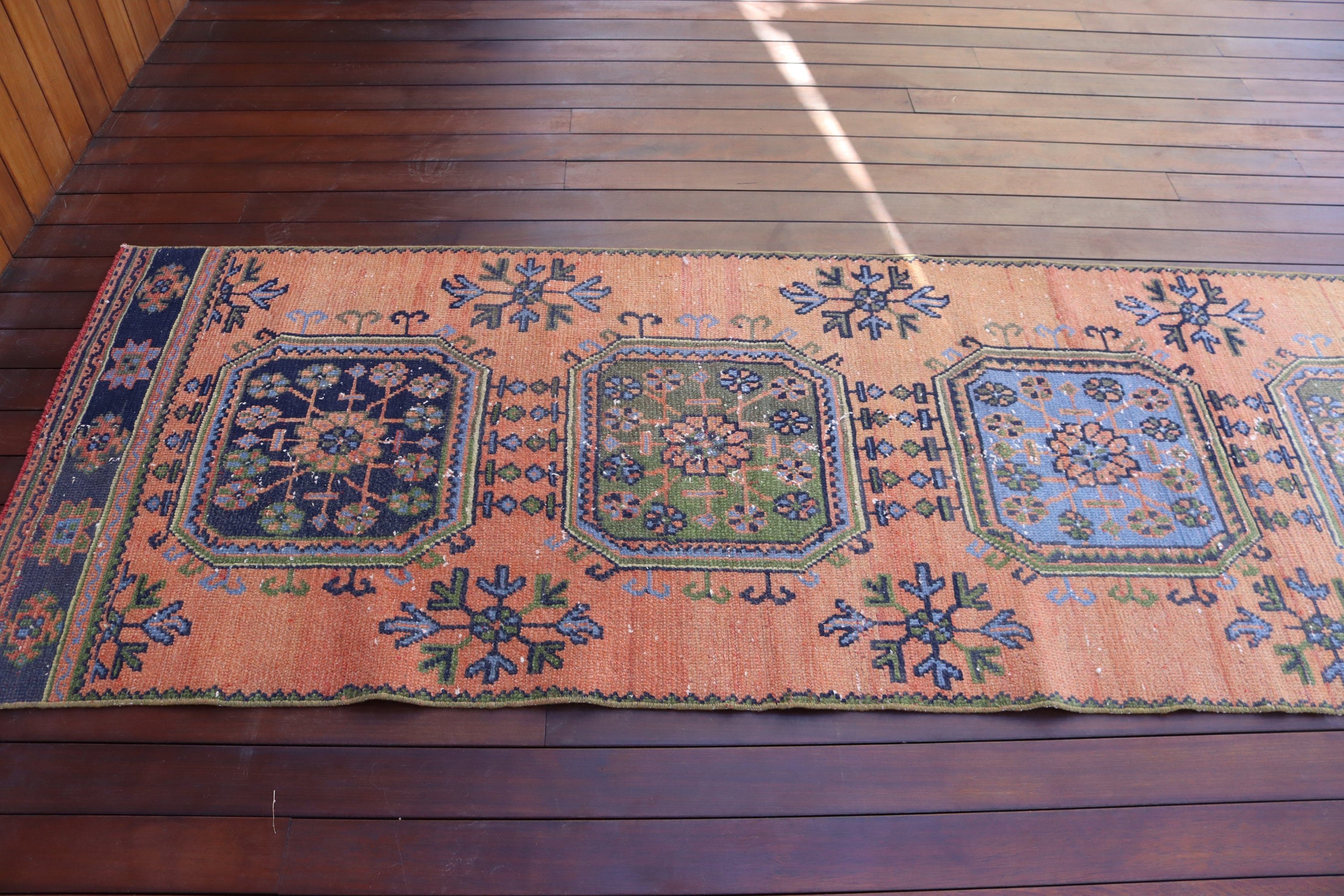 2.9x11.2 ft Runner Halıları, Sanatsal Halı, Modern Halılar, Vintage Halılar, Yer Halıları, Beni Ourain Runner Halıları, Türk Halısı, Turuncu Fas Halısı