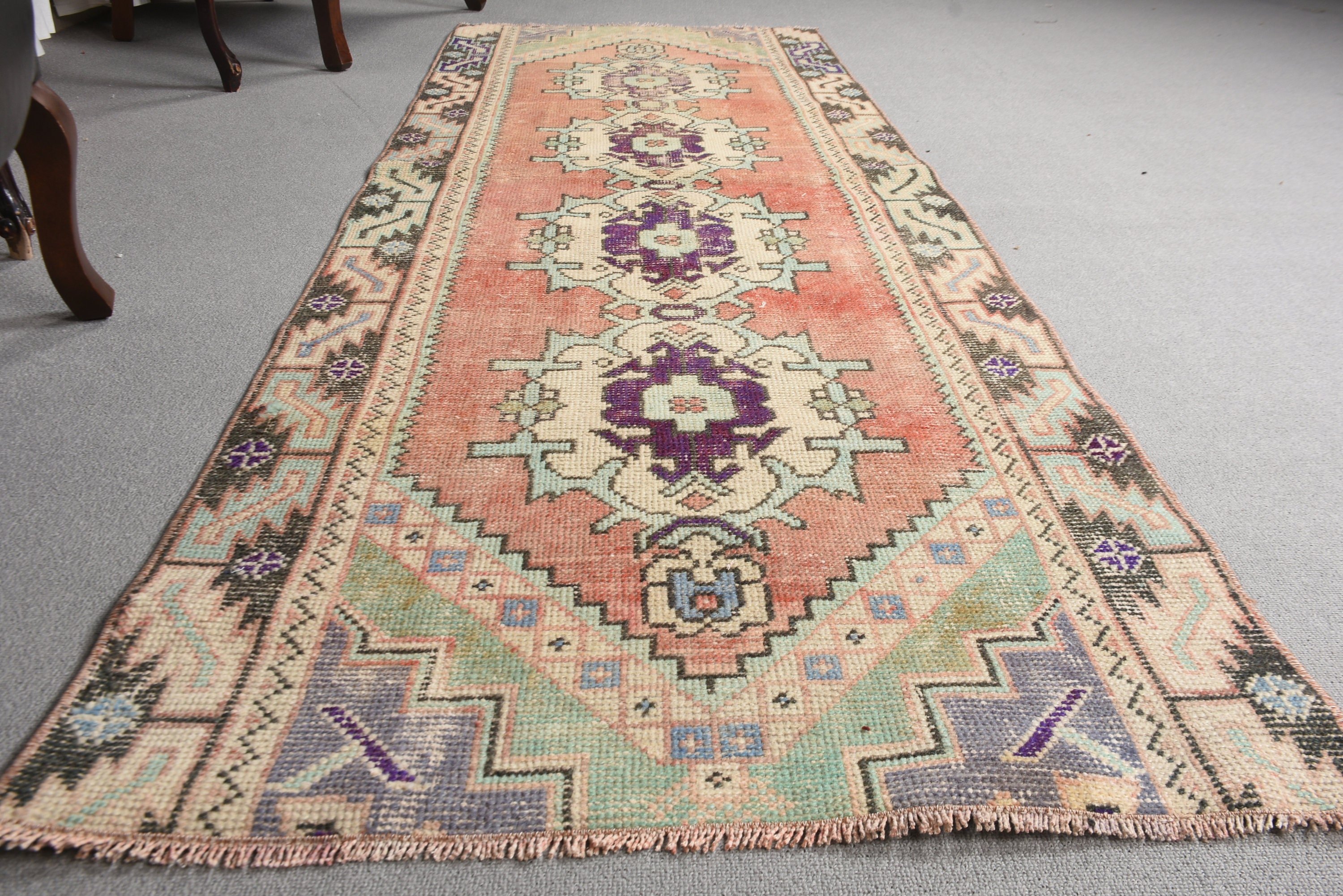 2.7x7.7 ft Runner Halıları, Türk Halısı, Ev Dekorasyonu Halıları, Koridor Halıları, Turuncu El Dokuma Halıları, Fas Halısı, Vintage Runner Halısı, Vintage Halılar