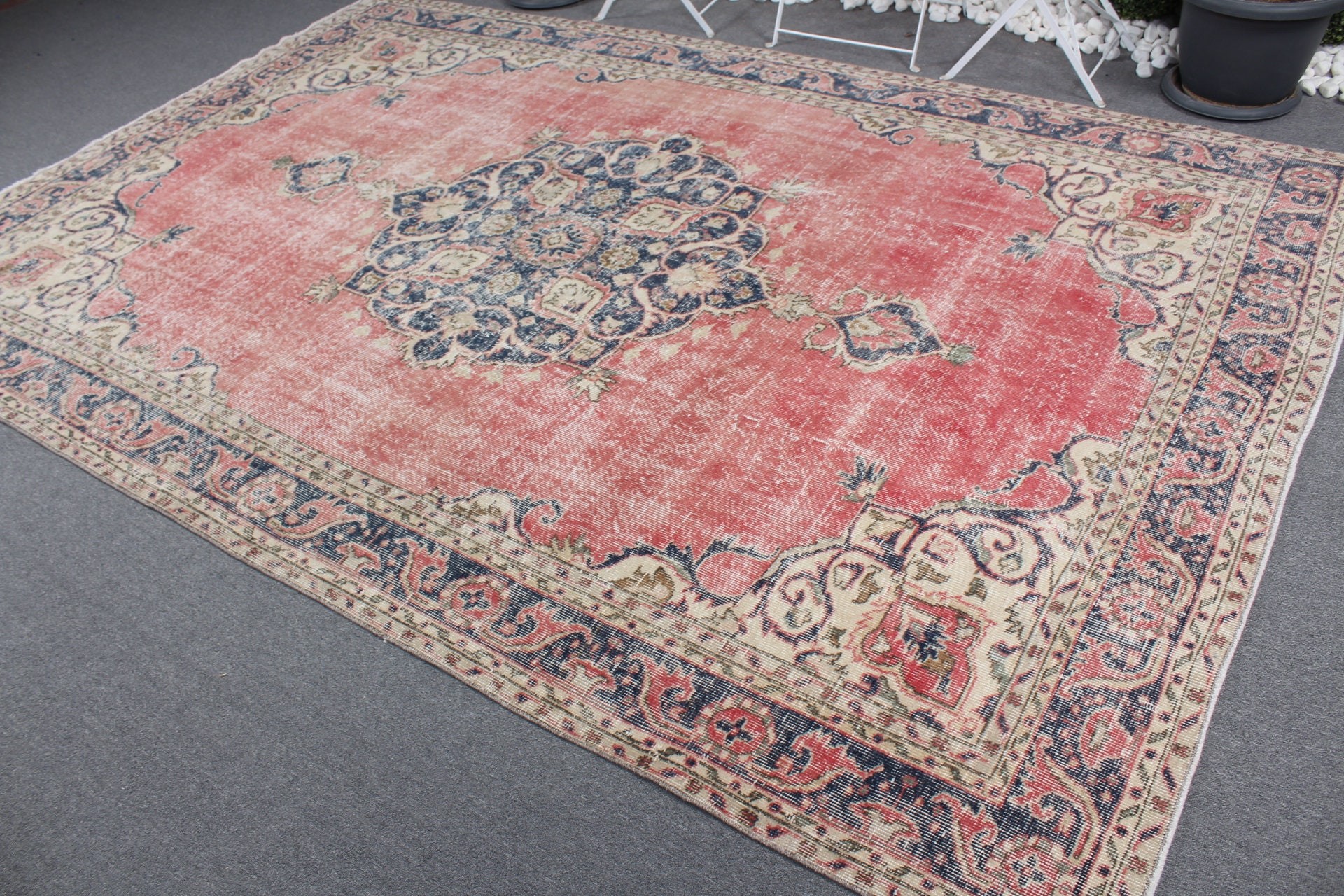 6.9x10.5 ft Oversize Rugs, Dining Room Rug, Turkish Rug, Floor Rugs, Rugs for Salon, Red Bedroom Rug, Vintage Rug, Salon Rug