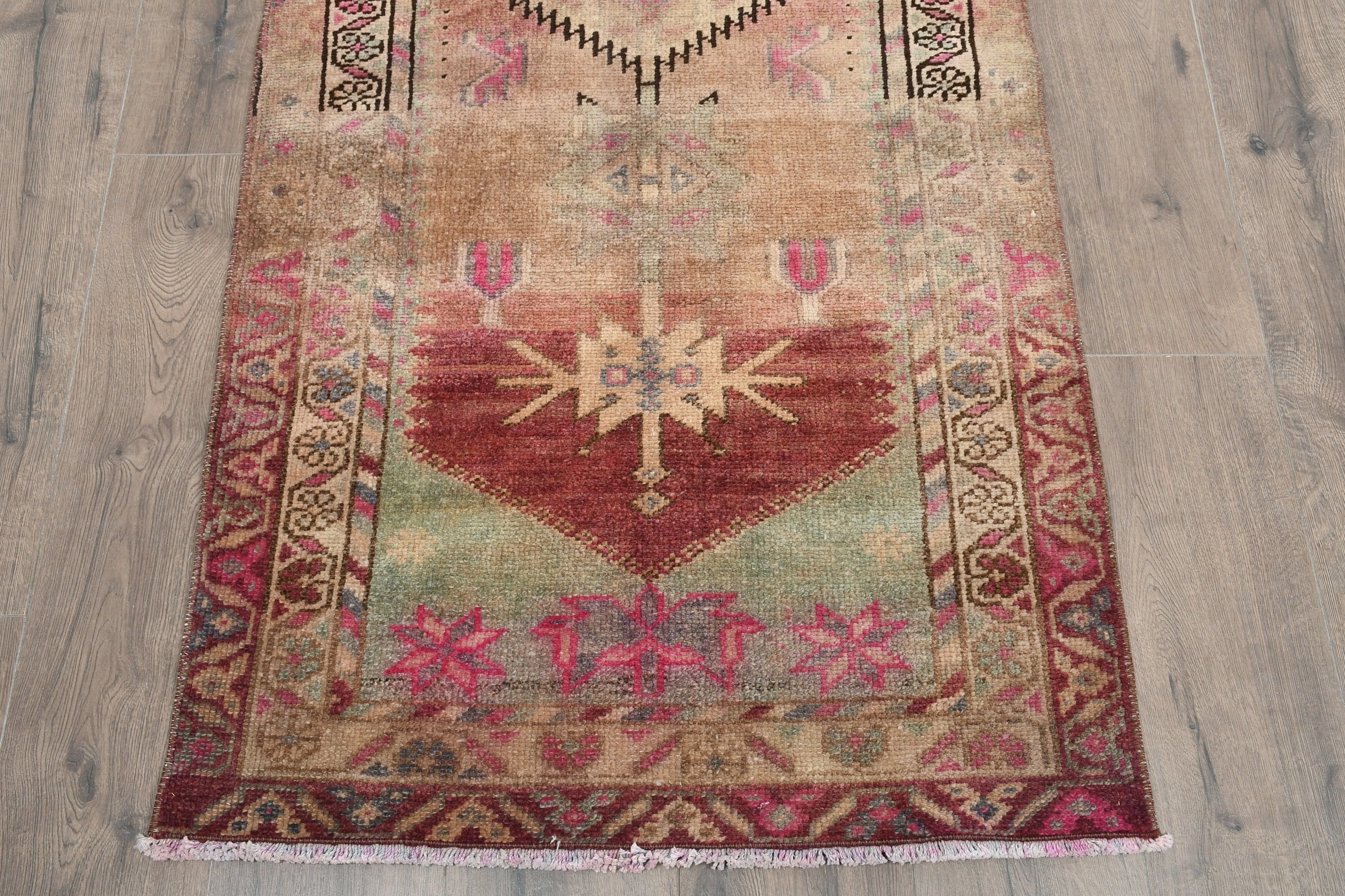 Hallway Rug, Oriental Rug, Rugs for Kitchen, 2.7x11.1 ft Runner Rug, Corridor Rugs, Moroccan Rug, Turkish Rug, Vintage Rug, Pink Cool Rug