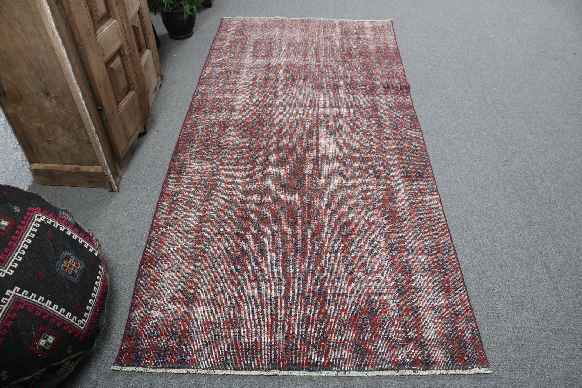 Türk Halıları, Açıklama Halısı, Oushak Bölge Halısı, Vintage Halılar, Mor Antika Halılar, Anadolu Halıları, Boho Bölgesi Halıları, 3,6x7,7 ft Alan Halıları