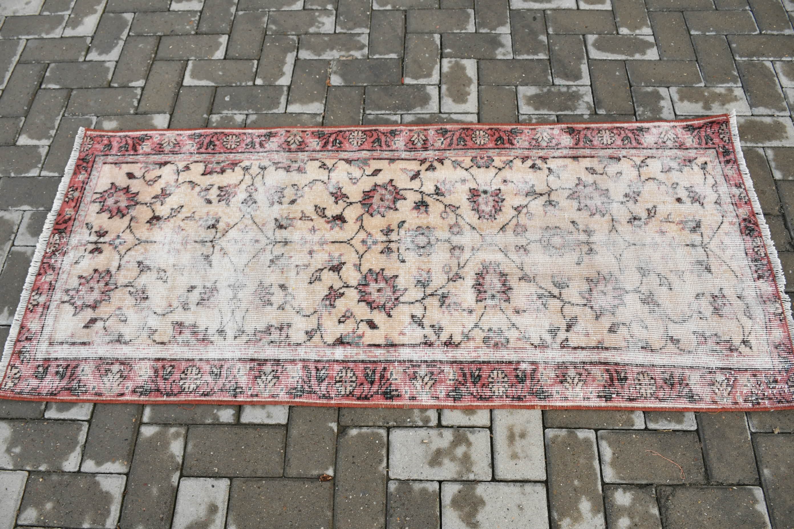 Eclectic Rug, Old Rug, Brown Antique Rugs, Entry Rug, Vintage Rug, Door Mat Rug, Bedroom Rug, 2.4x5.5 ft Small Rug, Cool Rugs, Turkish Rugs