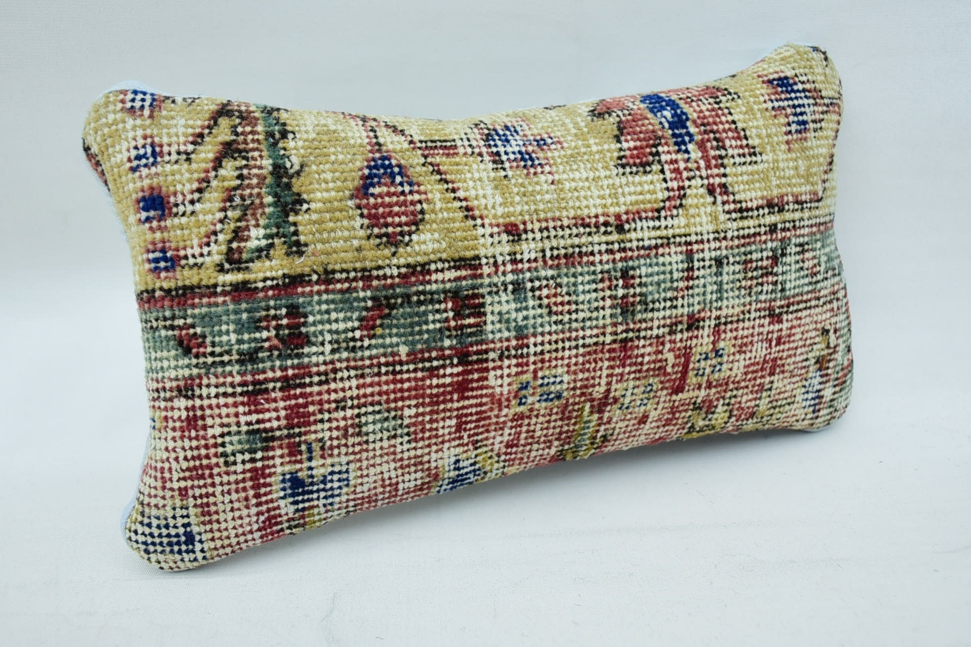 Pillow for Couch, Interior Designer Pillow, Handwoven Pillow Cover Cushion, Vintage Kilim Pillow, 8"x16" Beige Pillow Cover