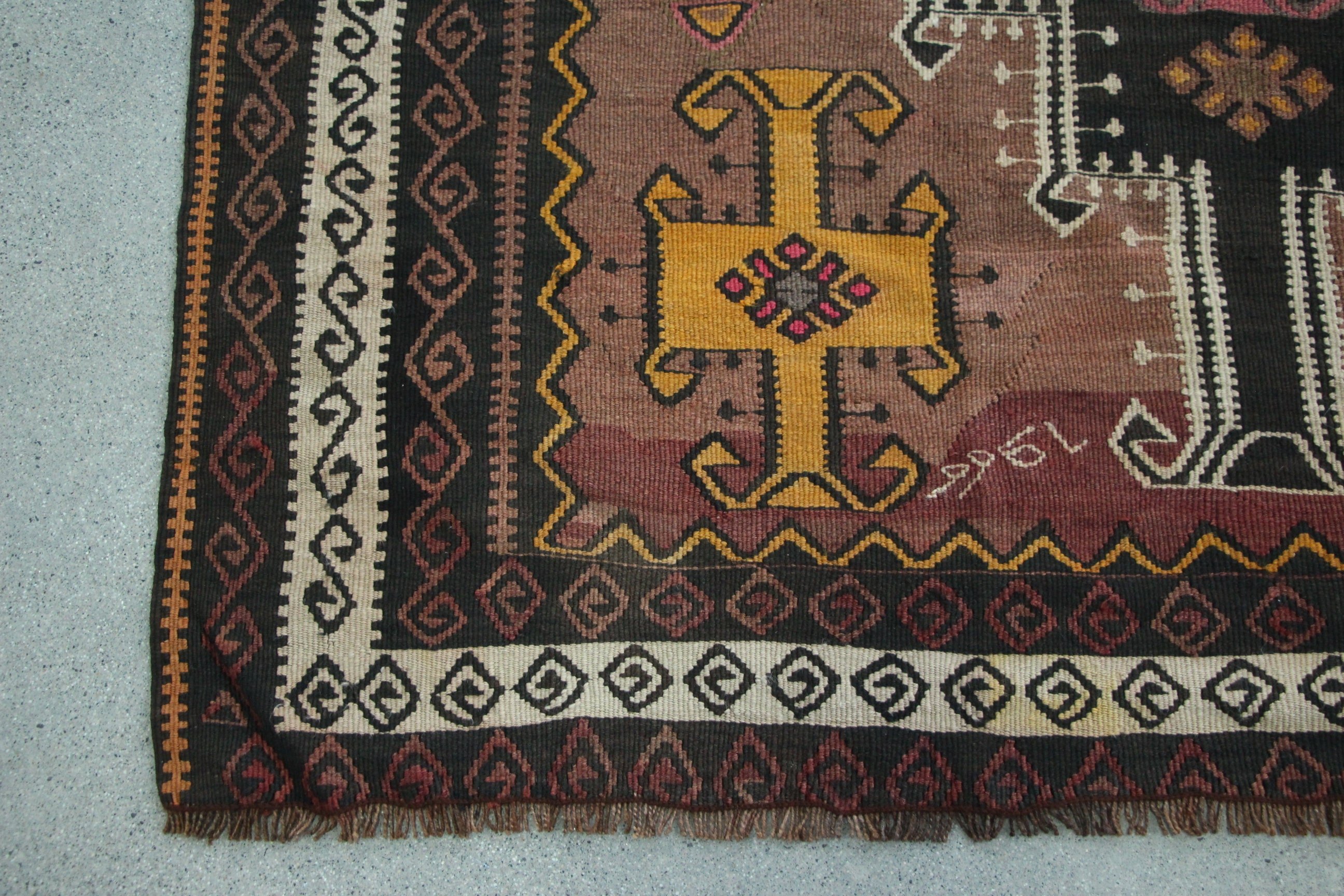 Vintage Rugs, Brown Home Decor Rugs, Turkish Rugs, Kilim, Corridor Rug, Oriental Rugs, 4.8x14.1 ft Runner Rug, Kitchen Rugs
