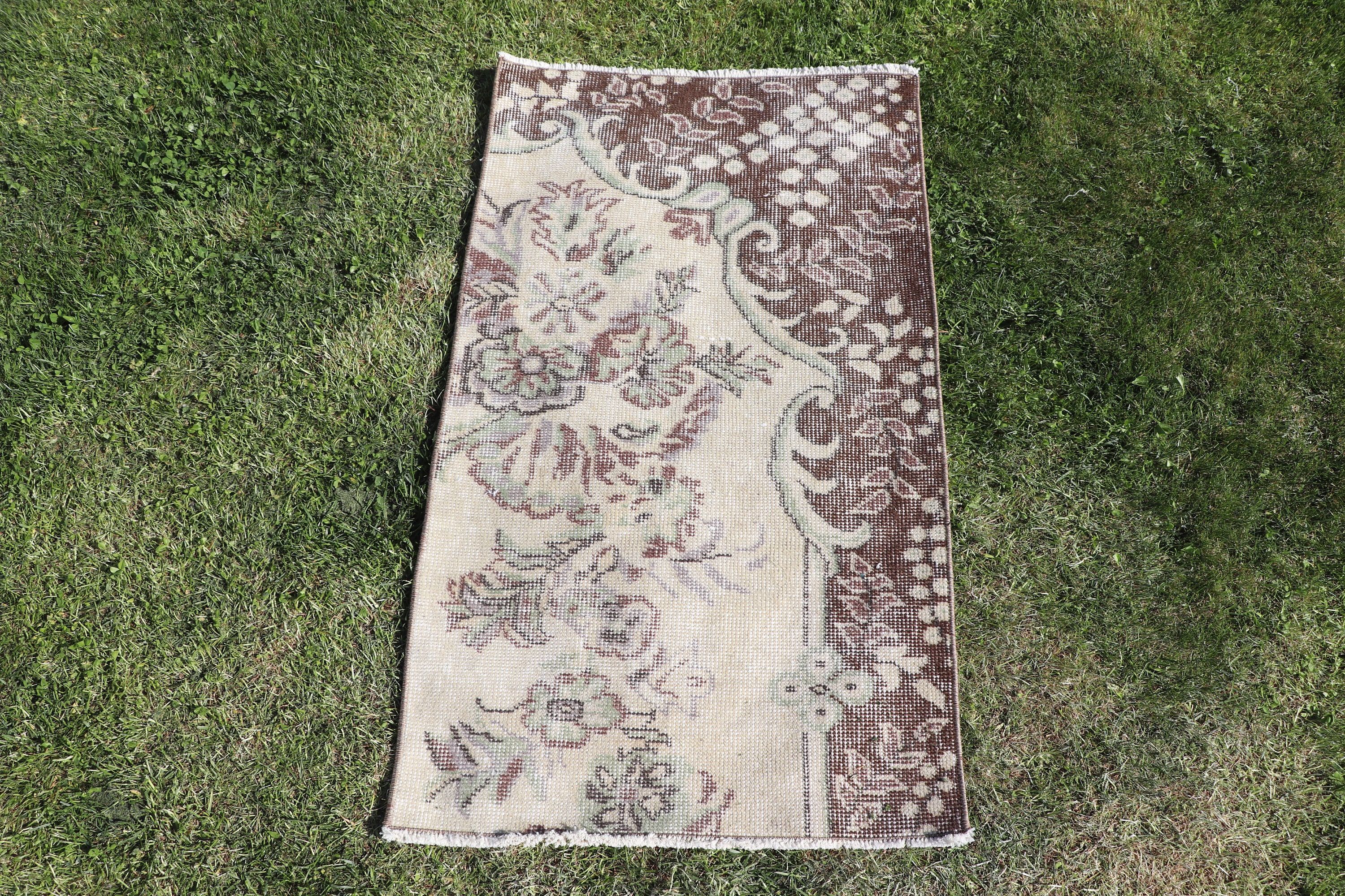 Türk Halıları, Aztek Halısı, Modern Halılar, 1.9x3.3 ft Küçük Halılar, Bej Yün Halı, Küçük Vintage Halı, Yatak Odası Halısı, Vintage Halı