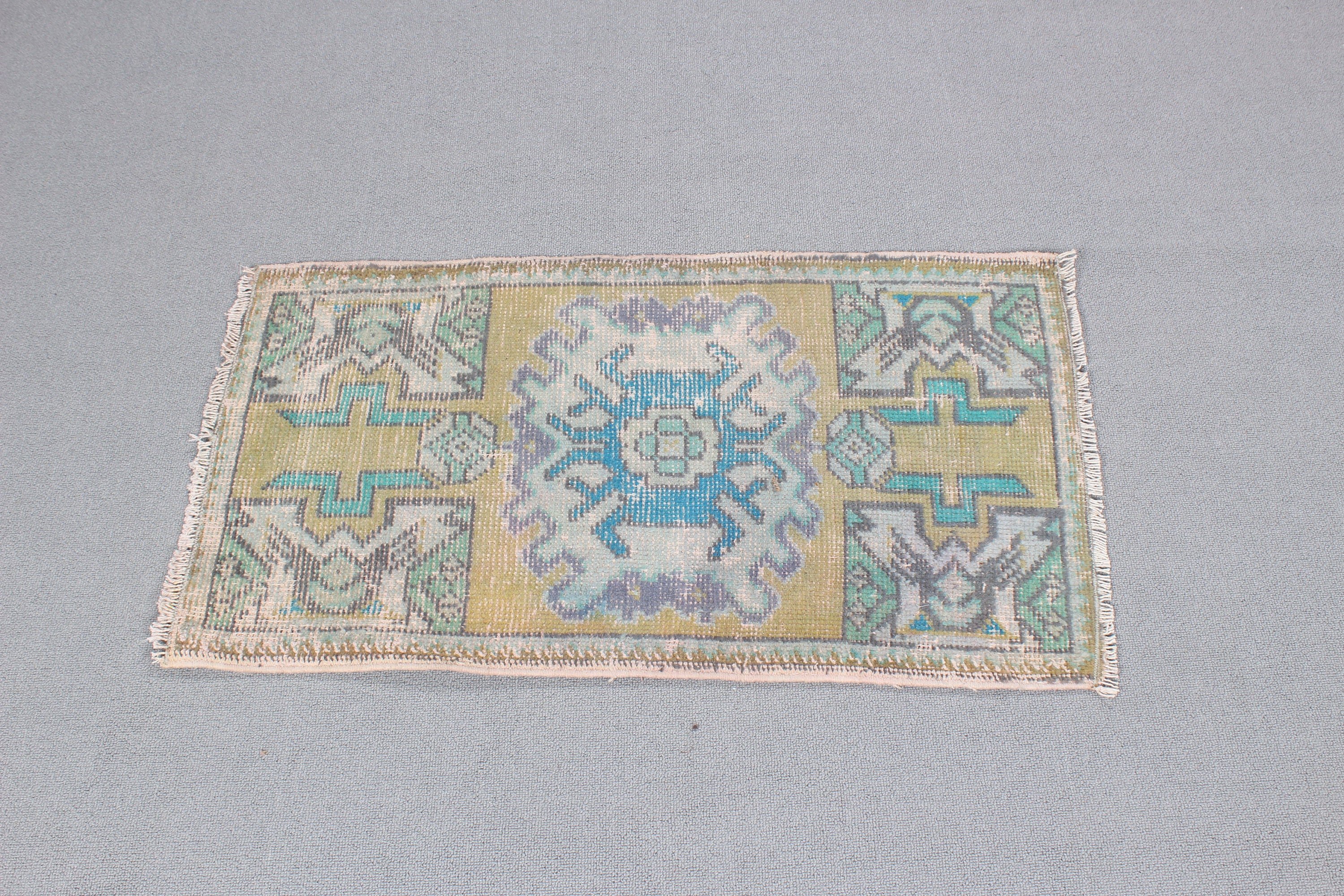 Vintage Halılar, Gri Zemin Halısı, Duvara Asılı Halılar, 1.7x2.9 ft Küçük Halı, Küçük Alan Halısı, Antika Halılar, Oryantal Halı, Kabile Halısı, Türk Halısı