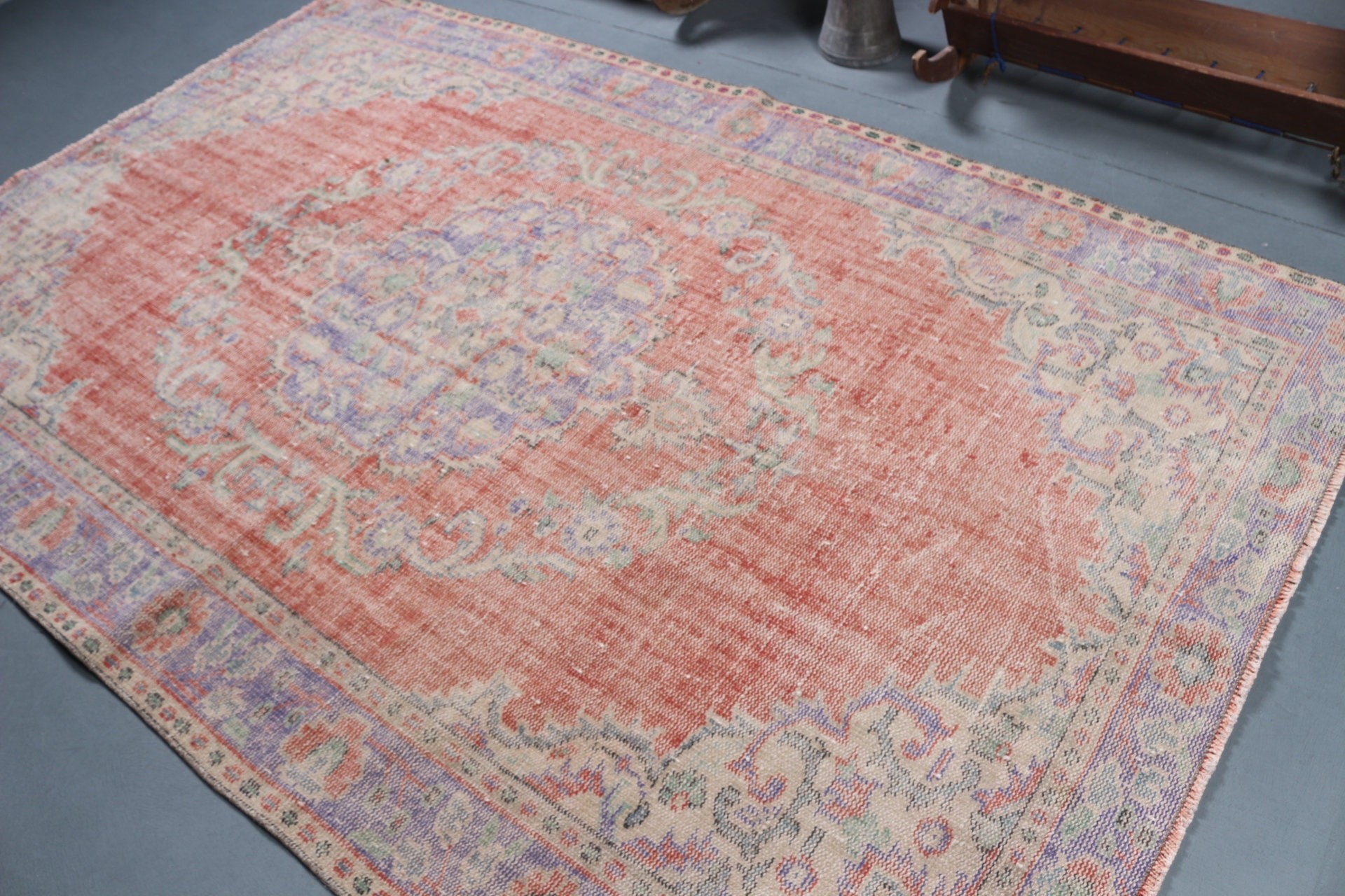 Türkiye Halıları, Türk Halısı, Yatak Odası Halısı, 6.1x9.2 ft Büyük Halılar, Salon Halısı, Turuncu Fas Halısı, Yatak Odası Halıları, Fas Halısı, Vintage Halılar