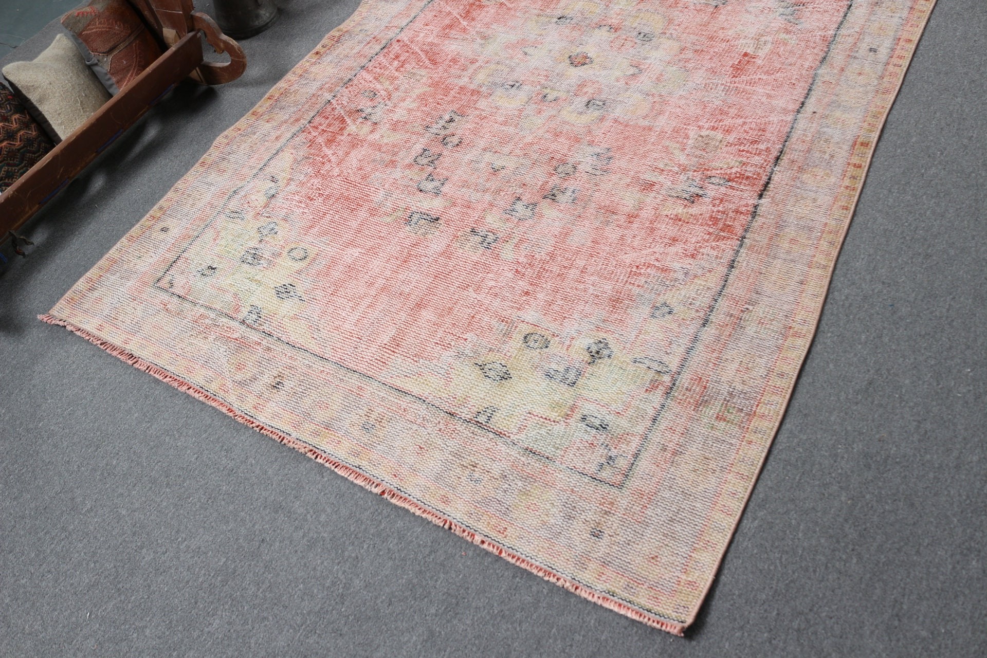 Salon Rugs, Vintage Rugs, 5.2x8.2 ft Large Rug, Turkish Rugs, Red Home Decor Rug, Wool Rug, Aesthetic Rug, Dining Room Rug