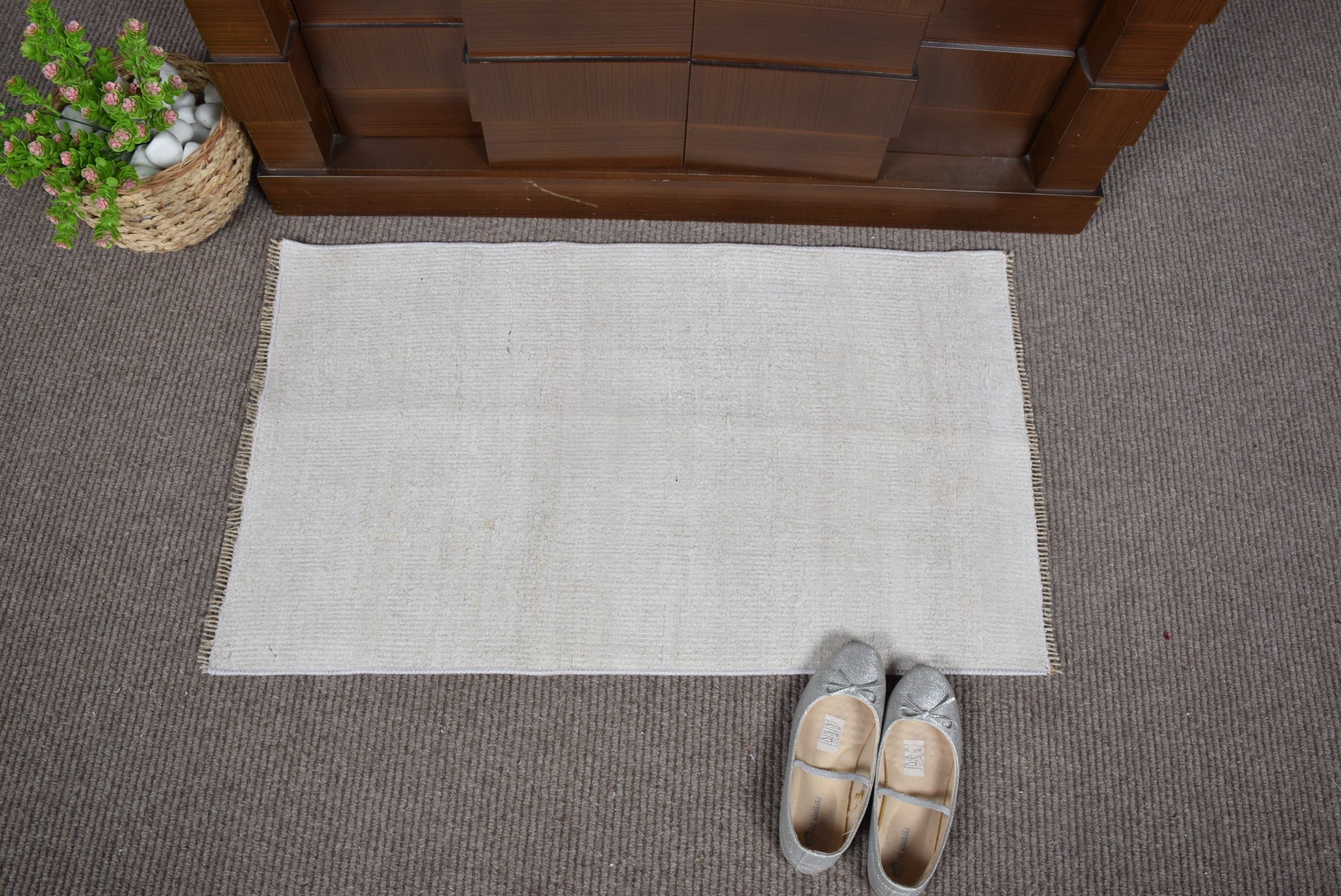 Kitchen Rugs, Vintage Rug, Rugs for Bath, Door Mat Rug, 1.7x2.8 ft Small Rug, Bathroom Rugs, Home Decor Rug, Beige Floor Rug, Turkish Rug