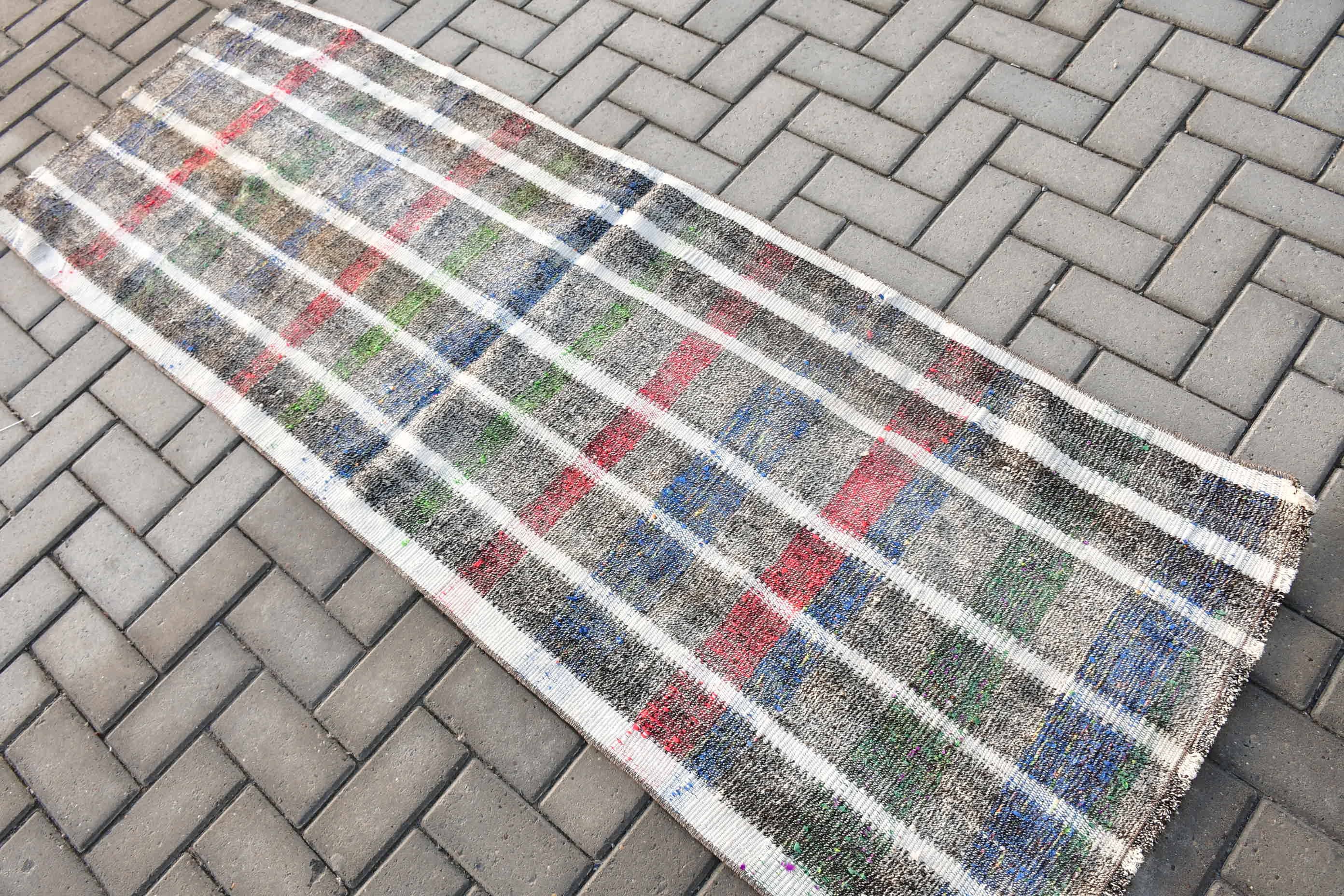 Kilim, Merdiven Halıları, Vintage Halı, Fas Halısı, Eski Halı, 2.4x6.8 ft Runner Halısı, Koridor Halısı, Antik Halı, Türk Halıları, Bej Soğuk Halı