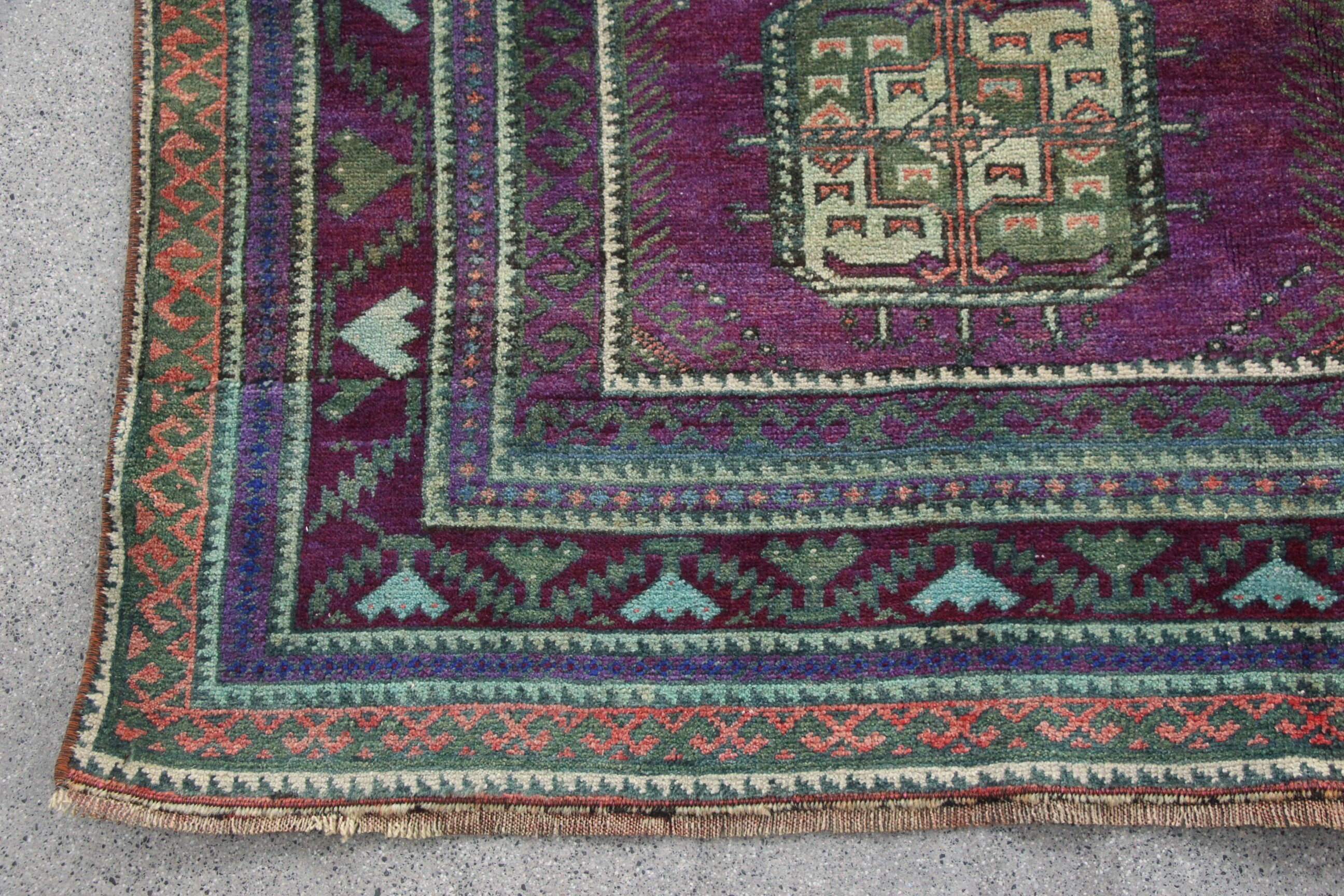 Living Room Rug, Vintage Rug, Wool Rug, Bedroom Rug, Purple  4.7x7.2 ft Area Rugs, Turkish Rug, Art Rugs