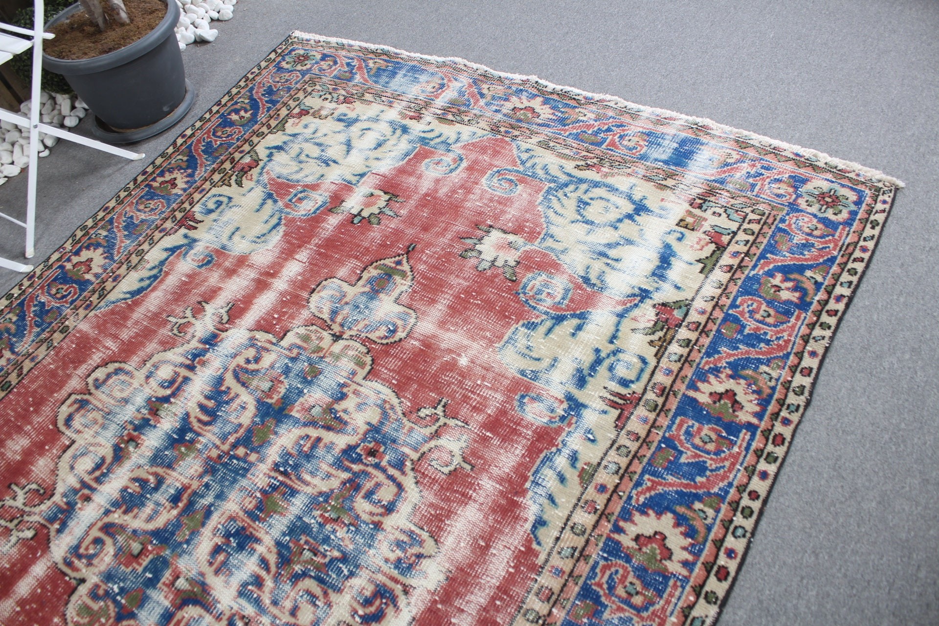 Red Moroccan Rug, Vintage Rug, Rugs for Dining Room, 5.8x8.7 ft Large Rugs, Turkish Rug, Bedroom Rug, Living Room Rug, Anatolian Rugs