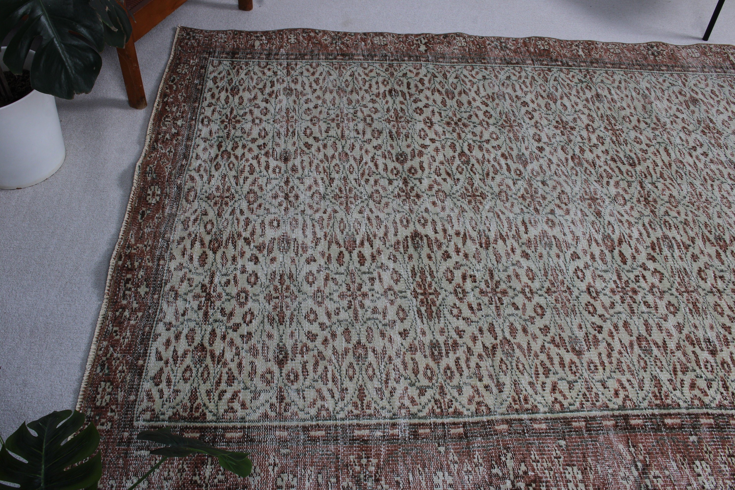 Salon Halıları, Bej Yün Halı, Ev Dekorasyonu Halıları, Büyük Boho Halısı, Türkiye Halısı, Türk Halısı, Nötr Halı, 5,2x8,8 ft Büyük Halı, Vintage Halı