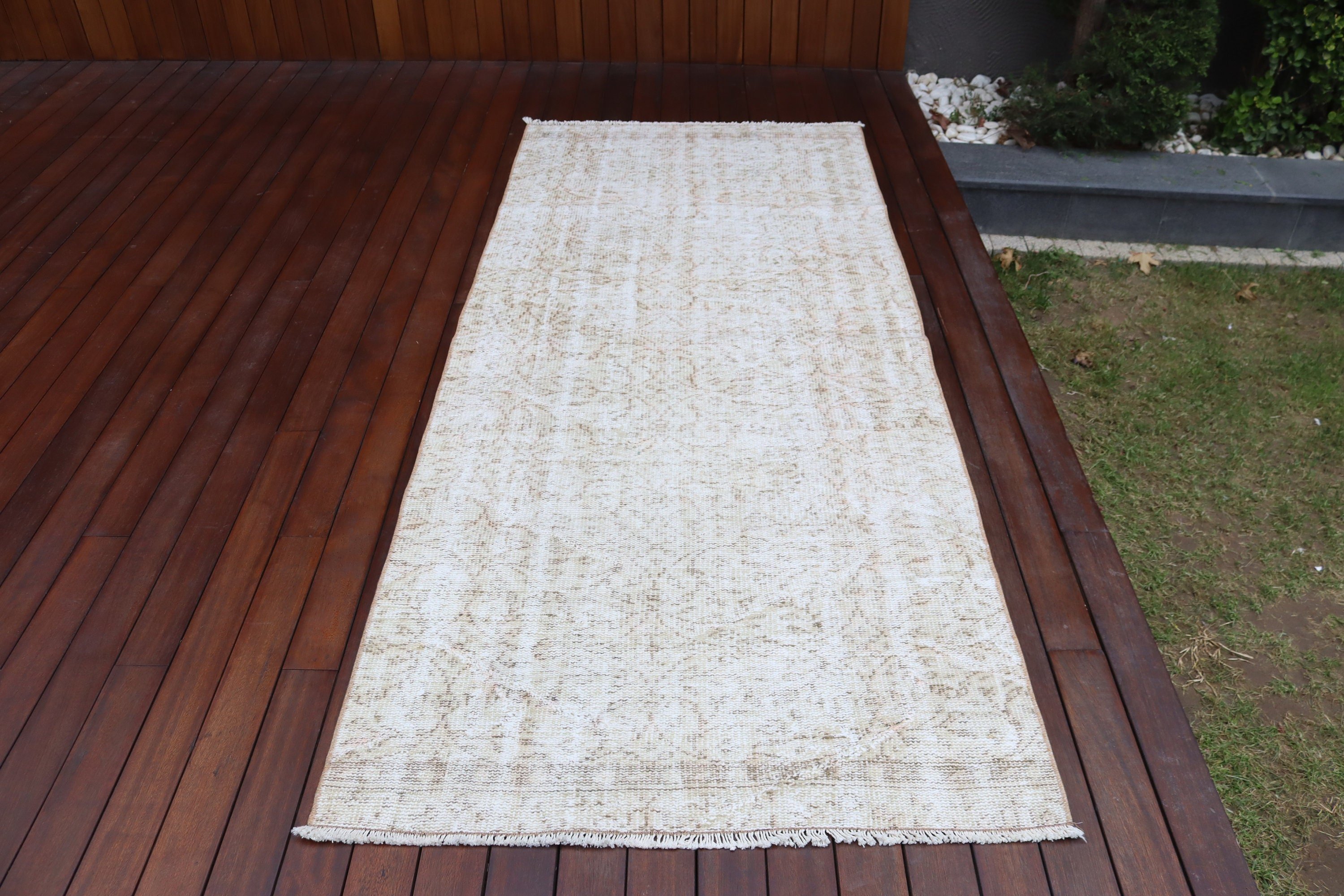 Modern Rugs, Turkish Rugs, Aesthetic Rug, Vintage Rug, Kitchen Rugs, Living Room Rug, 3.4x8.1 ft Area Rug, Beige Modern Rugs