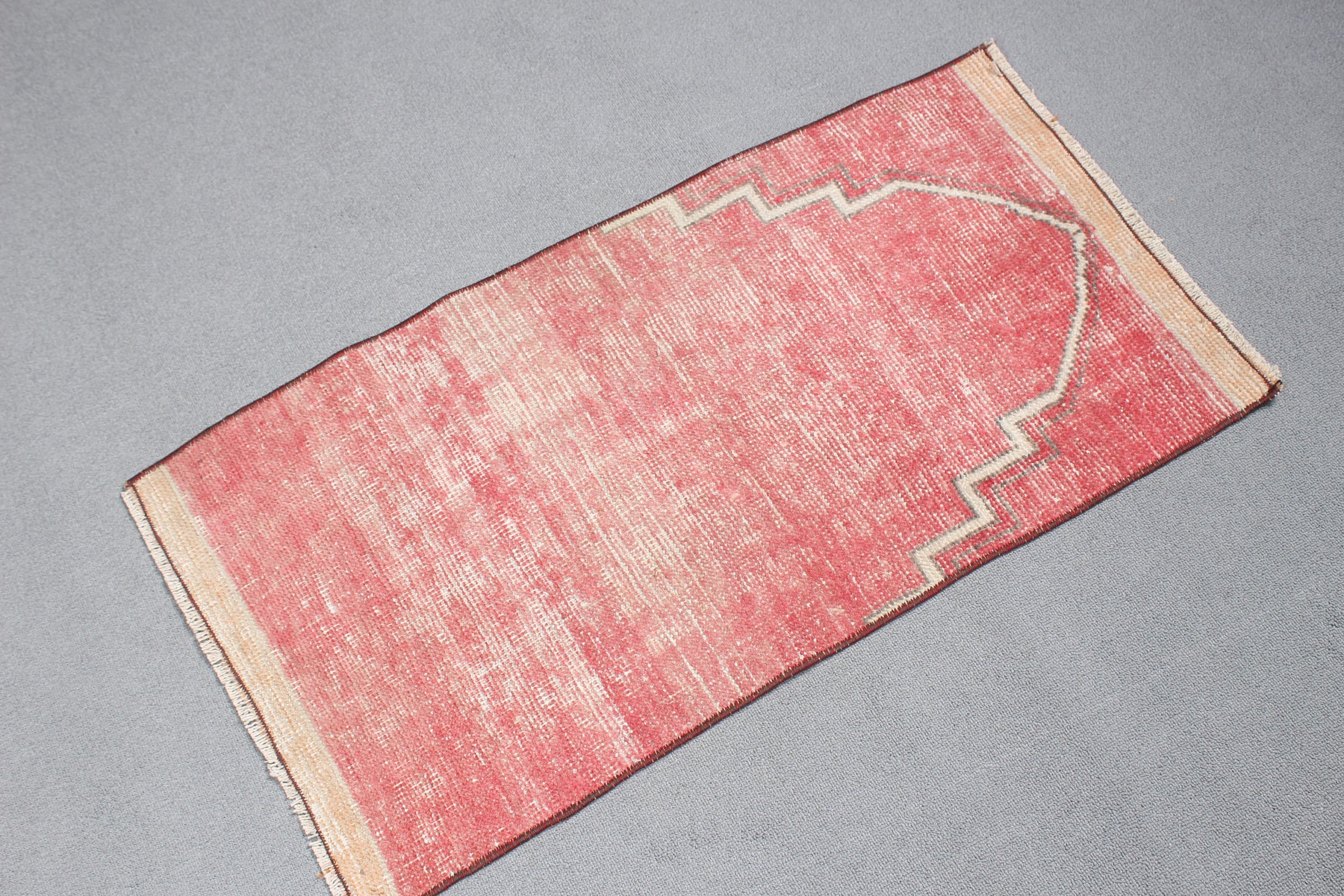 Turkish Rugs, Vintage Rugs, Wall Hanging Rug, Bedroom Rug, Red Modern Rug, Luxury Rugs, 1.6x3.1 ft Small Rug, Bath Rug, Rugs for Bathroom