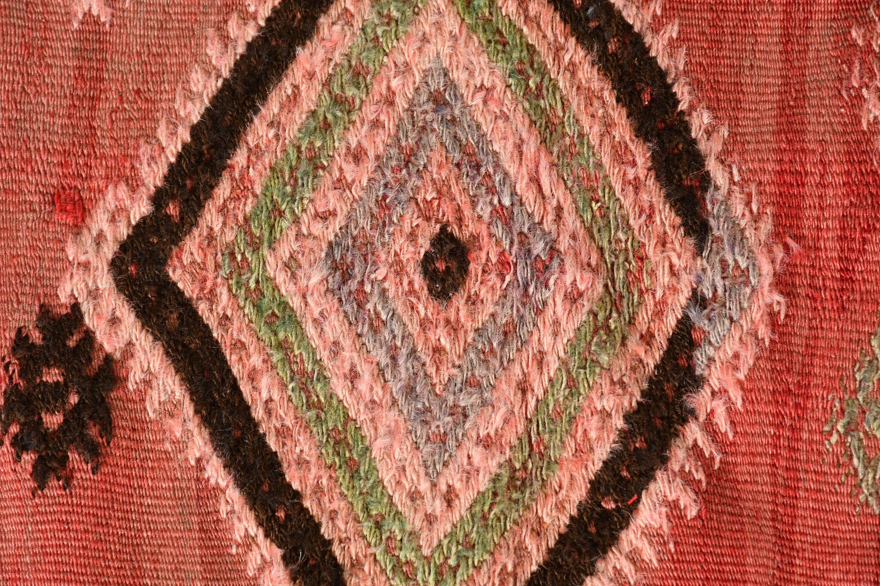 Eski Halı, Oushak Halı, Kırmızı Oryantal Halı, Vintage Halı, Kilim, Mutfak Halıları, Çocuk Halısı, Anadolu Halısı, Türk Halısı, 4,4x8,6 ft Alan Kilimi