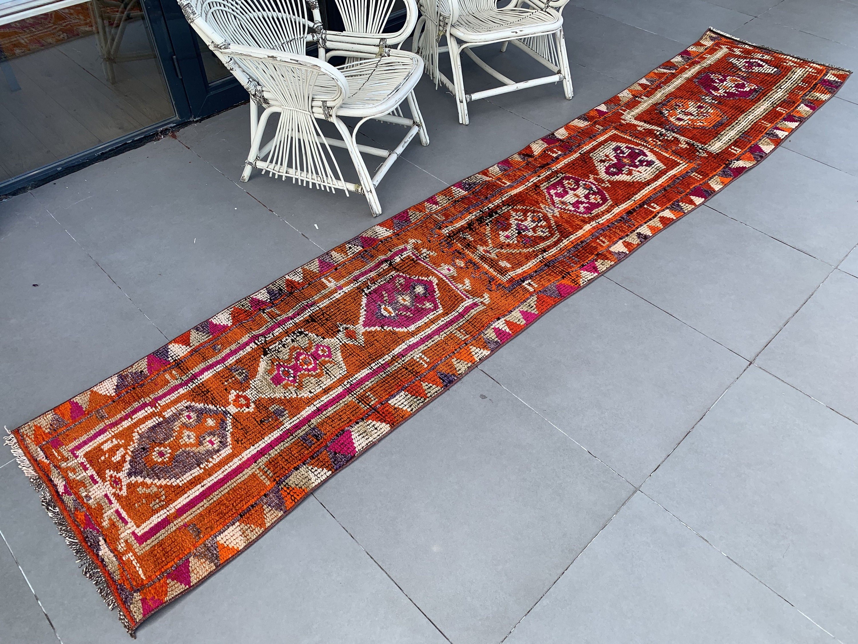 Mutfak Halıları, Koridor Halısı, Vintage Halı, Ev Dekorasyonu Halısı, Eski Halılar, Oryantal Halılar, 2.4x12.2 ft Runner Halıları, Kırmızı Yatak Odası Halısı, Türk Halısı