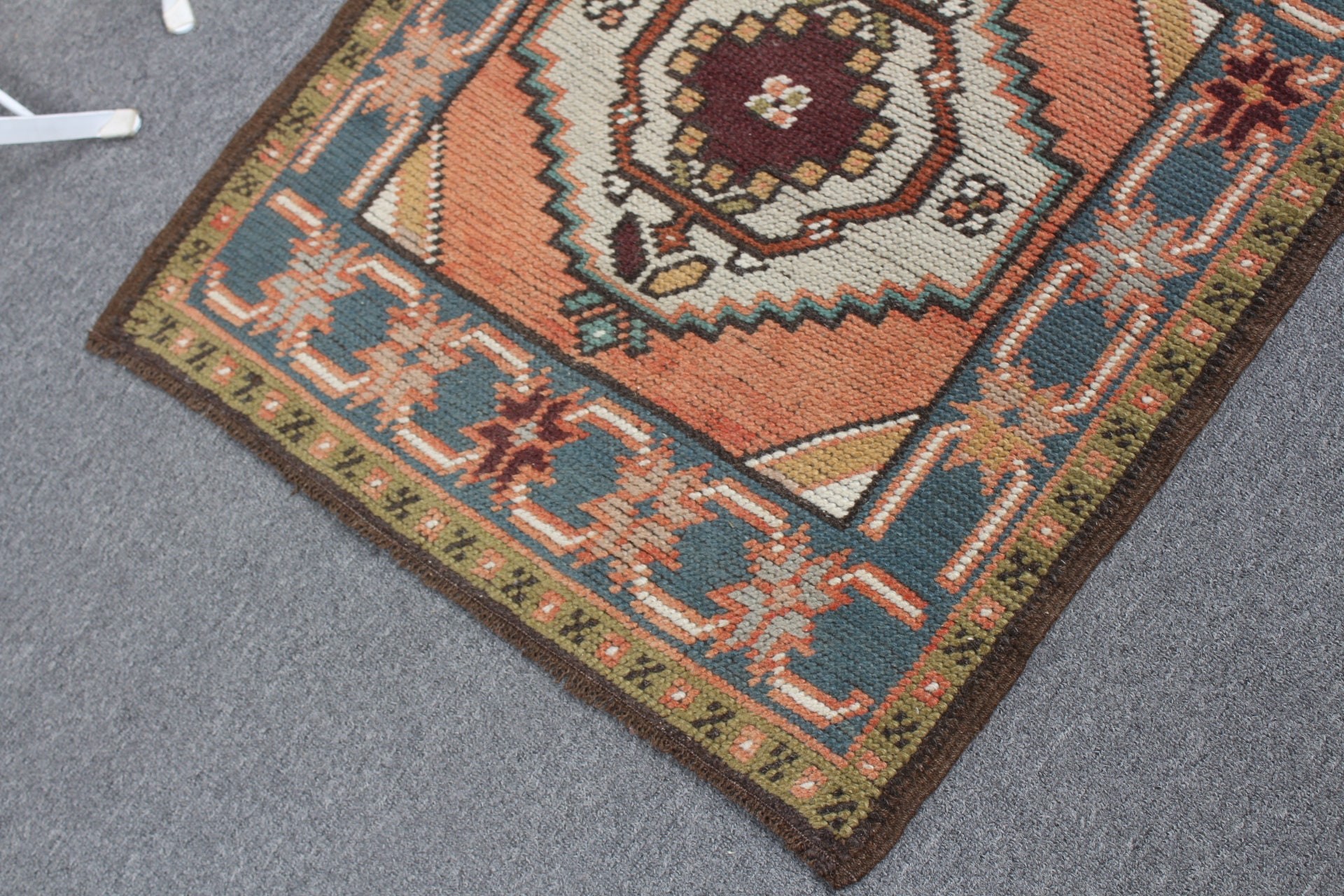 Kitchen Rug, Bathroom Rugs, Moroccan Rug, Vintage Rug, Wall Hanging Rugs, Turkish Rug, Orange  2.3x2.5 ft Small Rugs