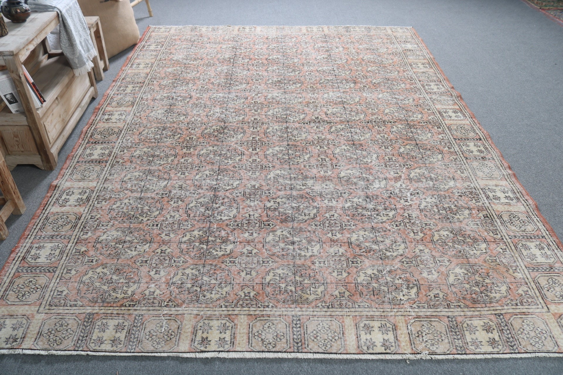 Living Room Rug, Vintage Rug, Retro Rugs, Colorful Rug, 7.3x9.9 ft Oversize Rug, Cool Rugs, Turkish Rug, Saloon Rug, Rugs for Dining Room