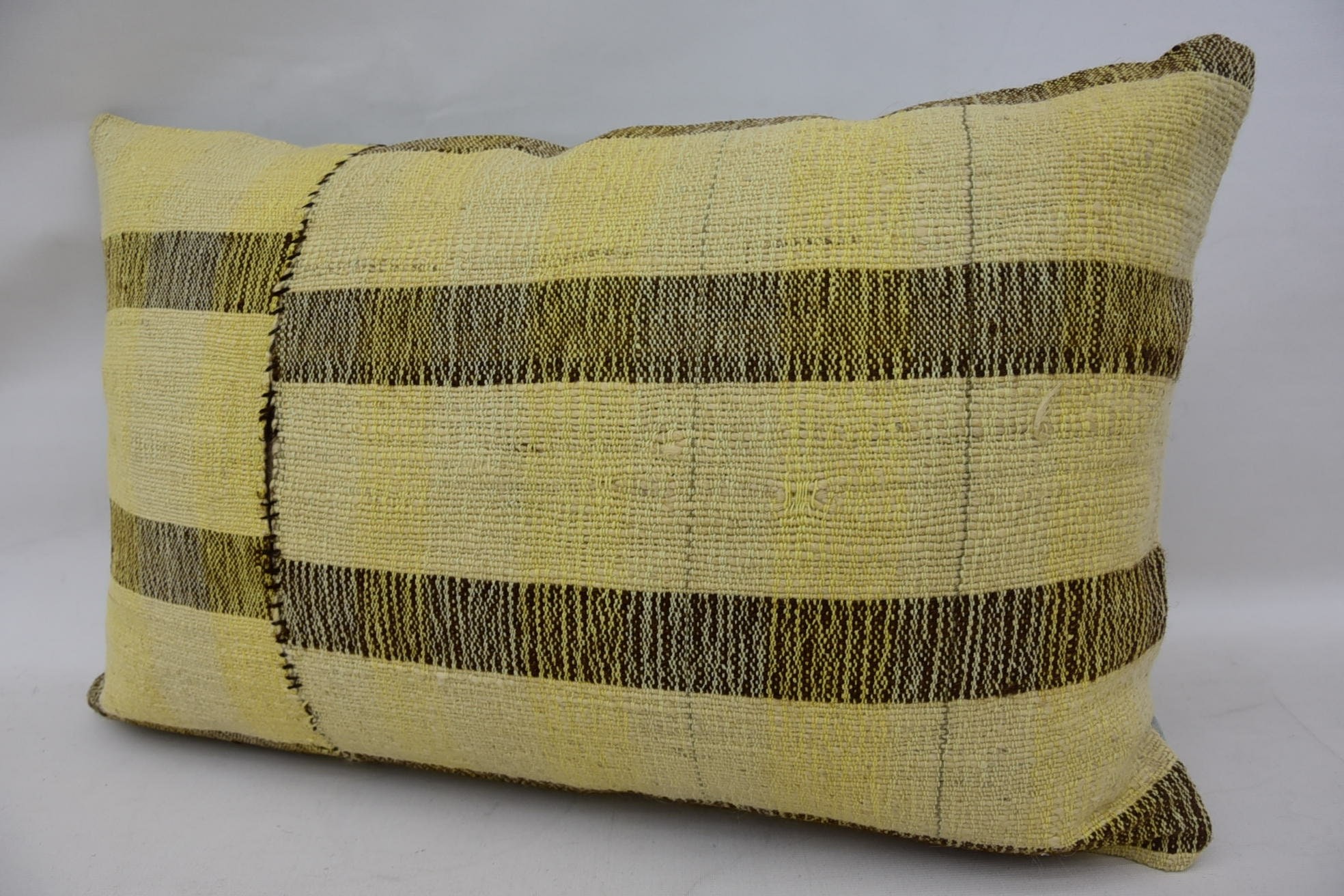 Decorative Pillow, Antique Pillows, 16"x24" Beige Cushion, Pillow for Sofa, Vintage Kilim Pillow, Floor Cushion Case