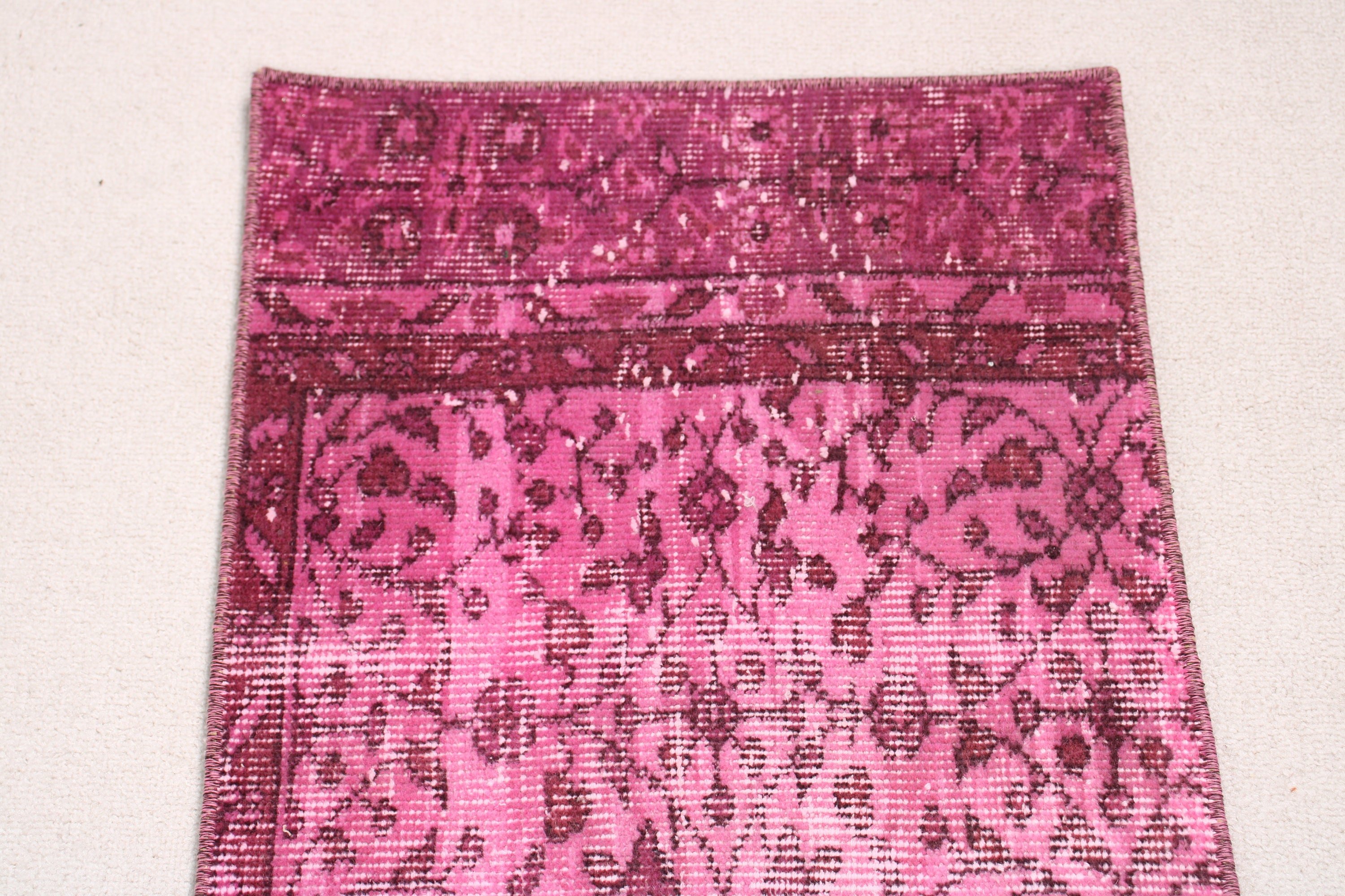 Bath Rugs, Cute Bath Mat Rug, Pink Bedroom Rug, Turkish Rug, 1.5x3.1 ft Small Rug, Vintage Rug, Modern Rugs, Neutral Rugs, Small Area Rugs