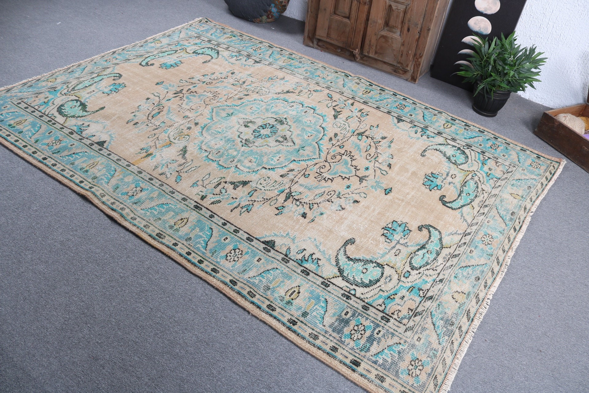 Turkish Rug, Dining Room Rugs, Brown Bedroom Rug, Oriental Rugs, 6.2x8.6 ft Large Rug, Salon Rug, Vintage Rug, Modern Rugs, Home Decor Rug