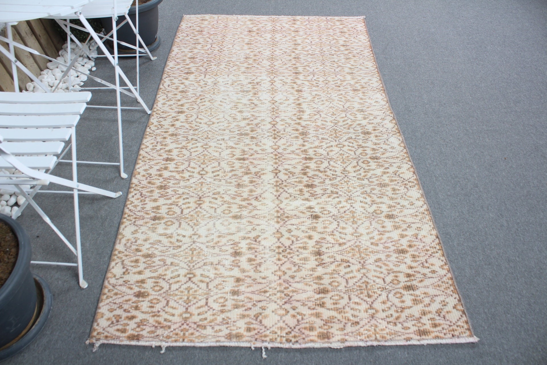 3.9x7.2 ft Area Rugs, Ethnic Rugs, Cool Rugs, Home Decor Rug, Floor Rug, Turkish Rug, Beige Oriental Rug, Living Room Rug, Vintage Rug