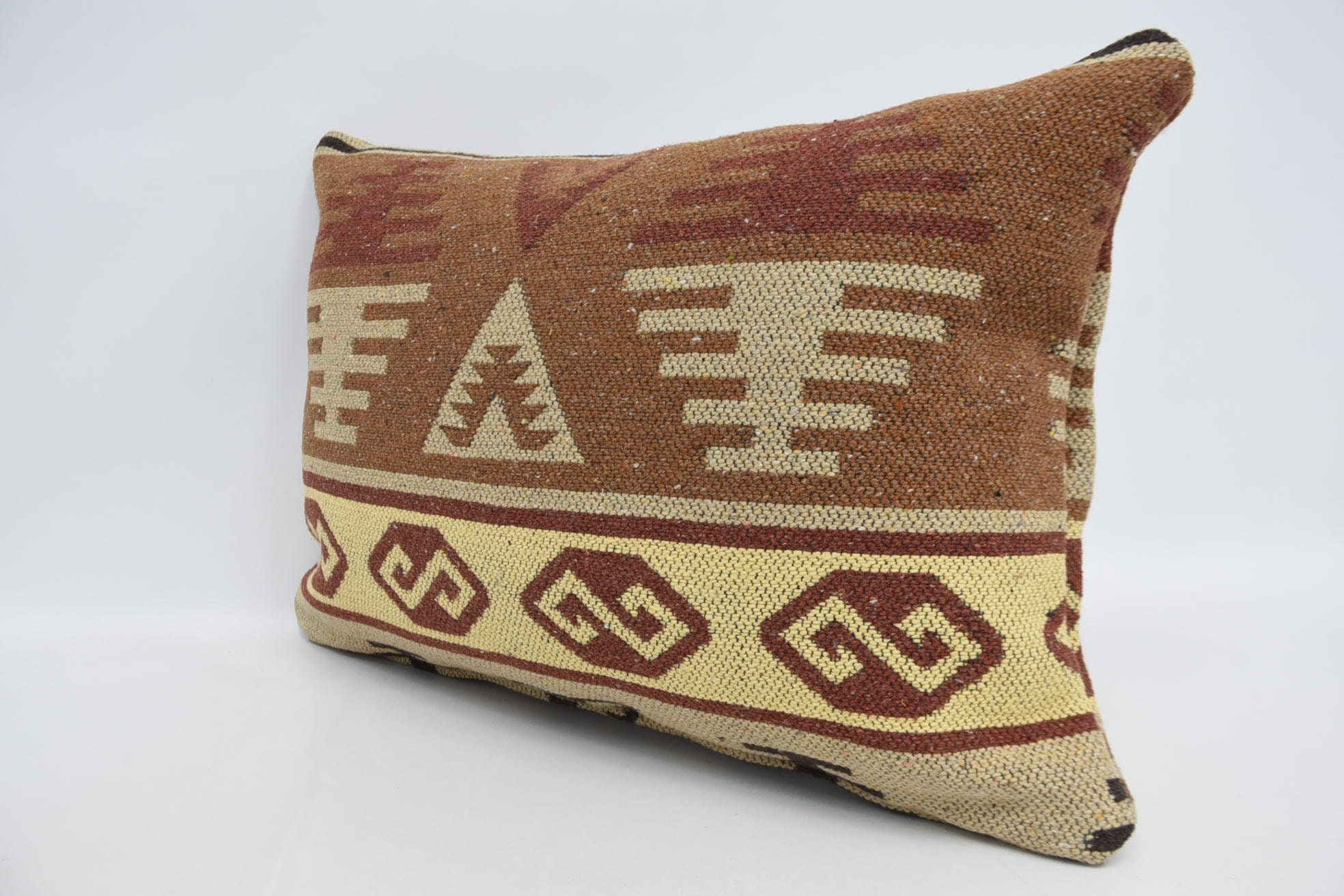 Gift Pillow, 16"x24" Brown Pillow Case, Nautical Throw Cushion Case, Boho Pillow, Muted Cushion Cover, Antique Pillows