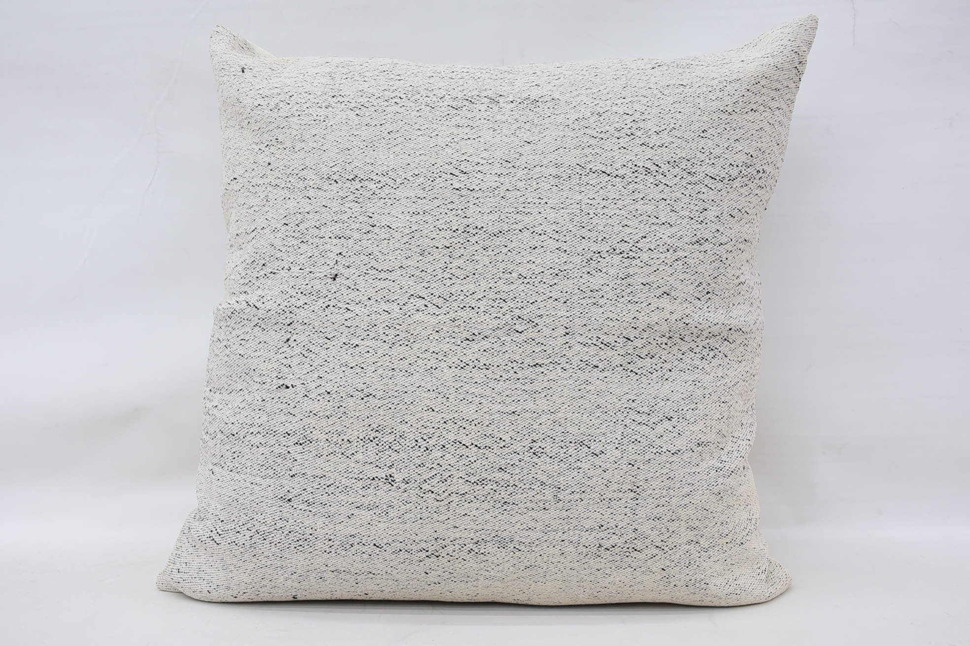 Cozy Throw Cushion, Handmade Kilim Cushion, 32"x32" White Pillow, Boho Pillow Sham Cover, Turkish Kilim Pillow