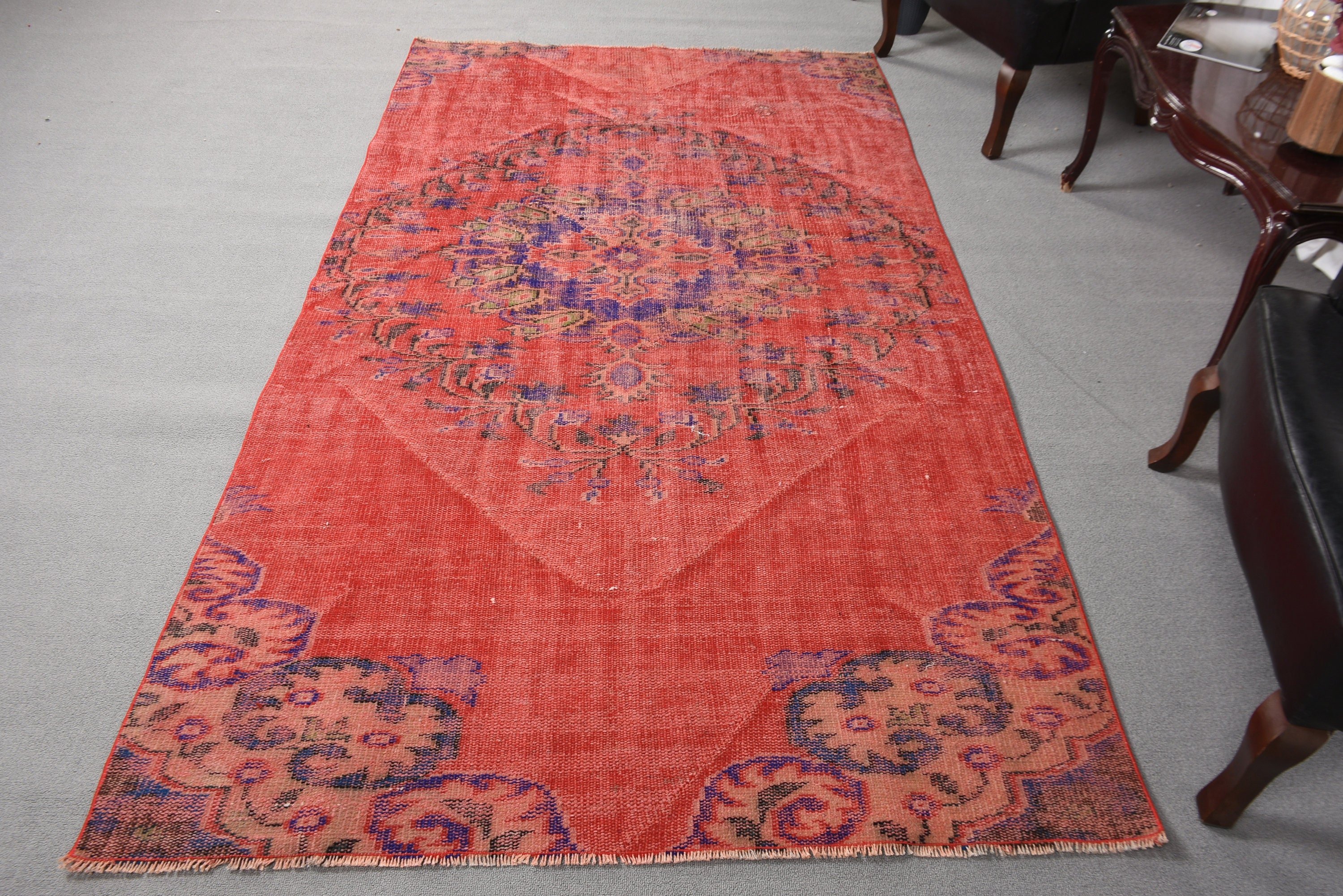 Office Rugs, Rugs for Nursery, Neutral Rugs, Oriental Rugs, Turkish Rugs, Boho Area Rug, Vintage Rugs, Red Luxury Rug, 4.7x8.3 ft Area Rug