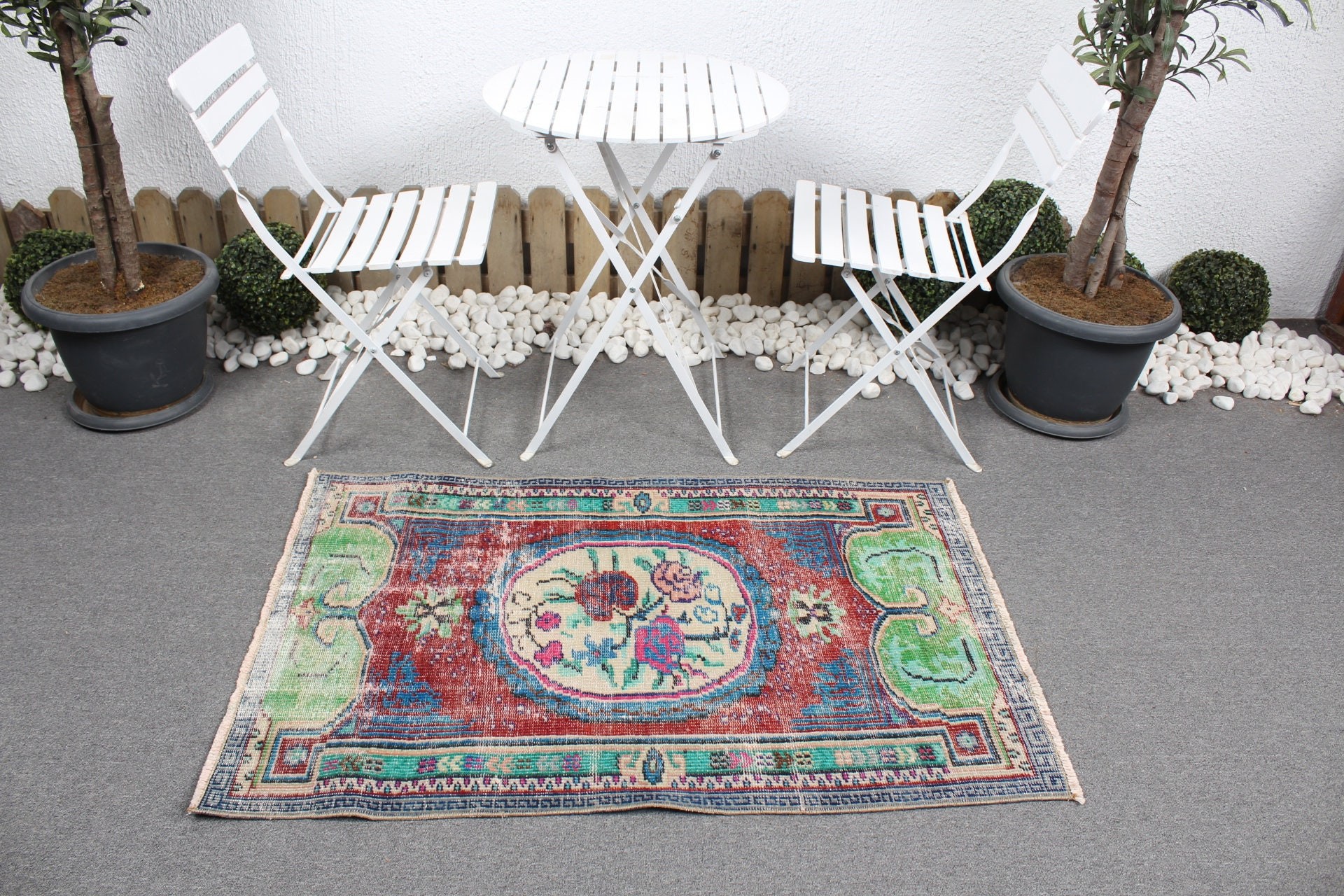 Rugs for Bedroom, Vintage Rug, Bathroom Rug, 2.8x4.3 ft Small Rug, Car Mat Rug, Turkish Rugs, Kitchen Rug, Oushak Rug, Red Home Decor Rug