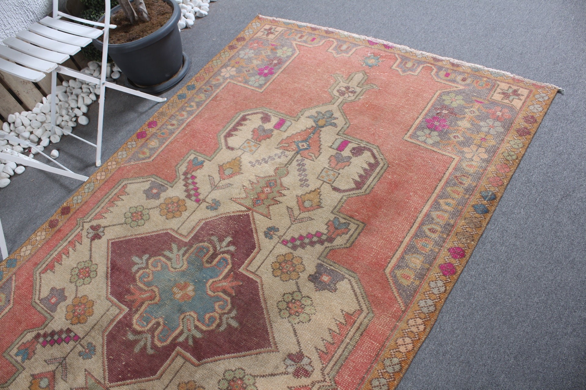 Vintage Rugs, Dining Room Rug, Muted Rug, Home Decor Rugs, 4.7x8.8 ft Large Rug, Salon Rugs, Turkish Rug, Red Cool Rug