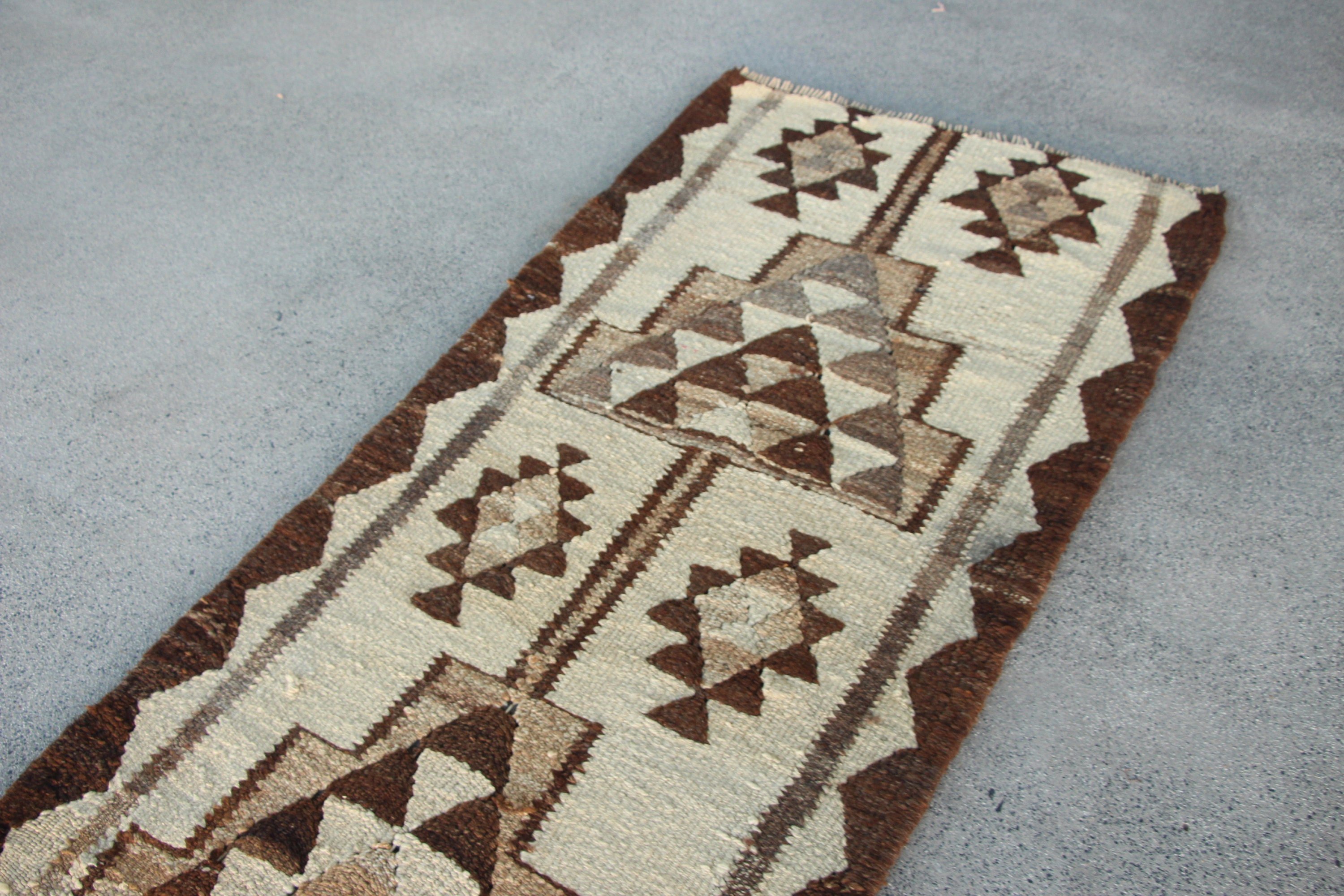 Anatolian Rugs, Turkish Rug, Hallway Rug, Cool Rug, Beige  2.7x7.7 ft Runner Rug, Floor Rug, Kitchen Rugs, Kilim, Vintage Rug