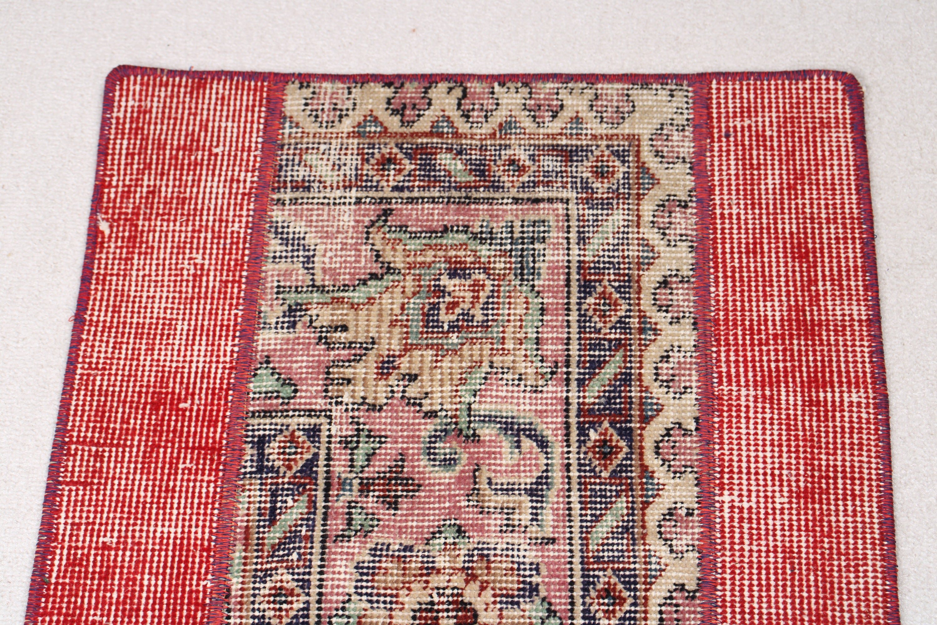 Vintage Rug, Luxury Rug, Rugs for Bathroom, Turkish Rugs, Red Cool Rug, Oushak Rugs, Entry Rug, Door Mat Rug, 1.7x3.3 ft Small Rugs