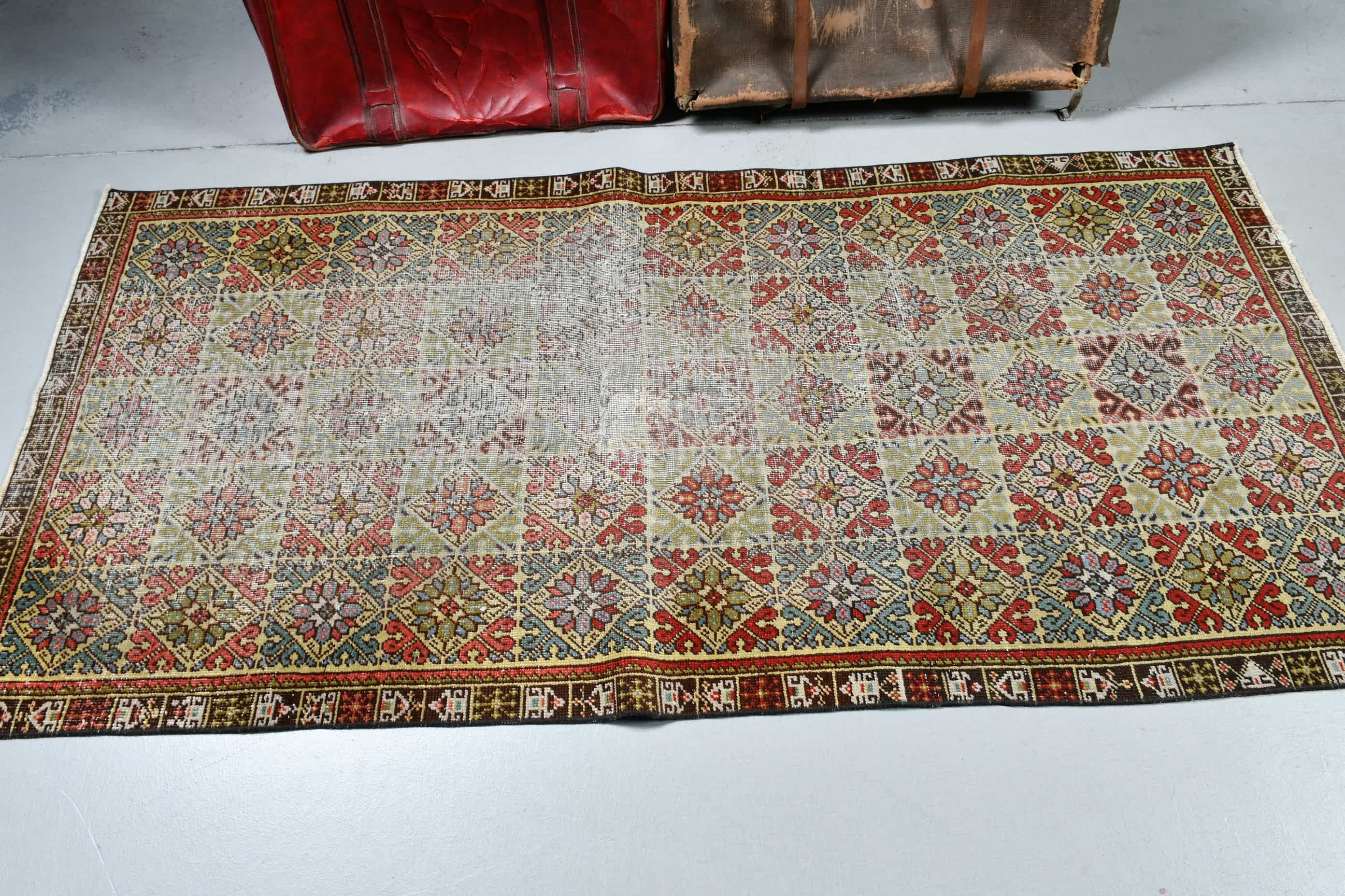 Kitchen Rug, Vintage Rug, Entry Rug, Home Decor Rugs, Turkish Rug, Antique Rugs, 3x6.2 ft Accent Rugs, Green Moroccan Rug, Tribal Rug