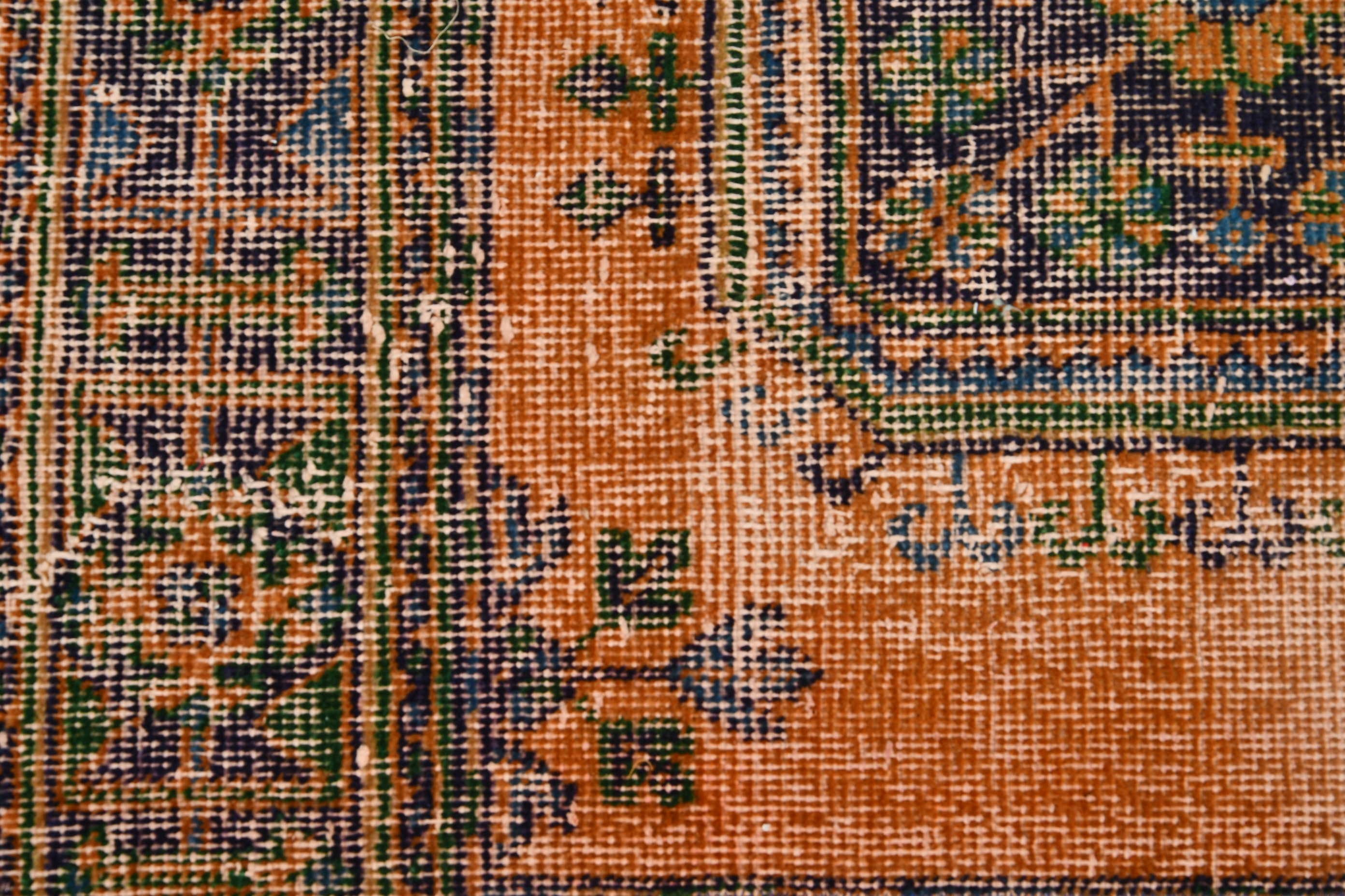 Custom Rug, Turkish Rugs, 1.3x2.3 ft Small Rugs, Nursery Rug, Vintage Rug, Orange Oushak Rug, Floor Rug, Wall Hanging Rugs, Home Decor Rugs