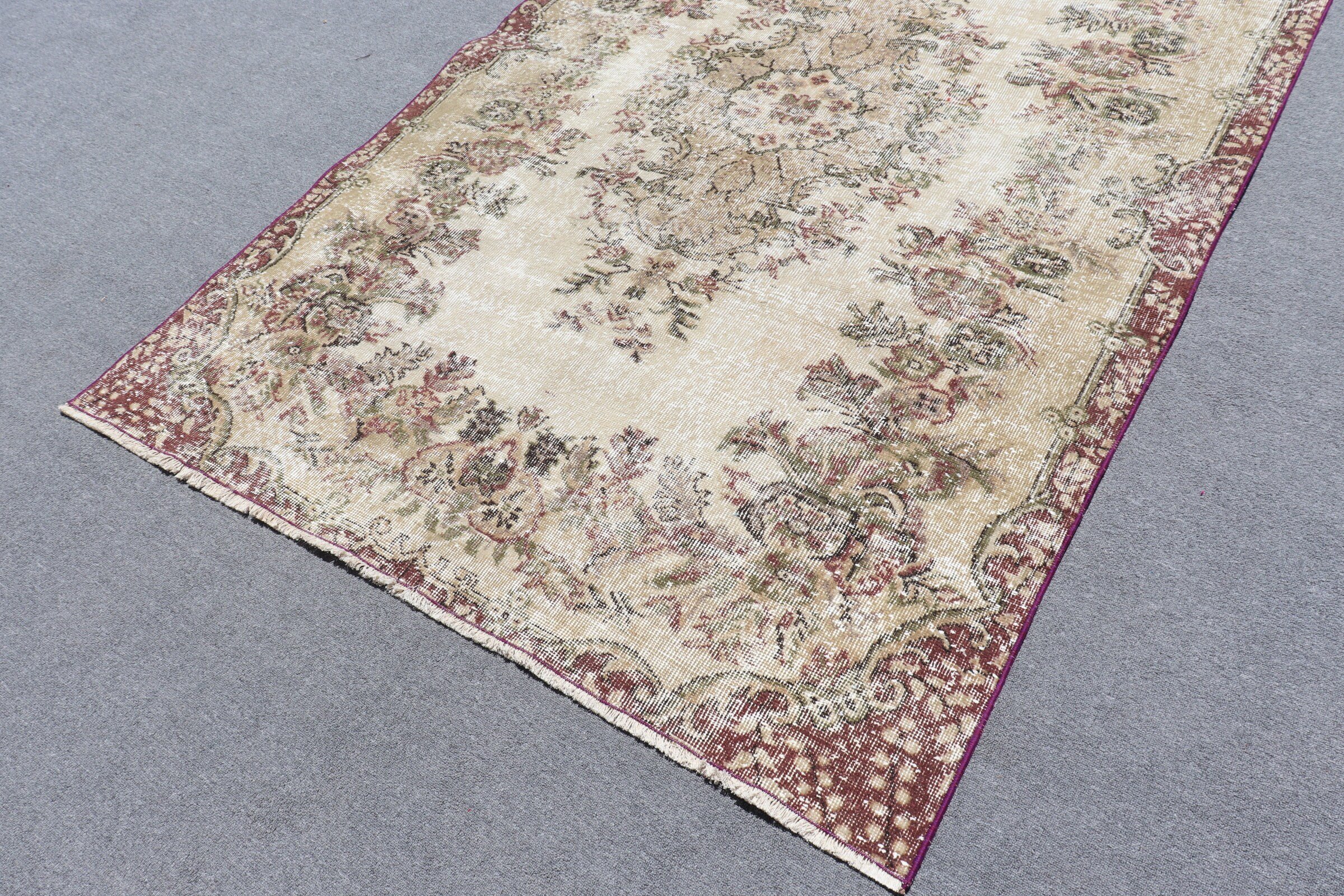 Living Room Rug, Oushak Rug, Turkish Rugs, Rugs for Salon, Vintage Rug, Salon Rug, Home Decor Rug, 5.2x7.9 ft Large Rug, Brown Cool Rug