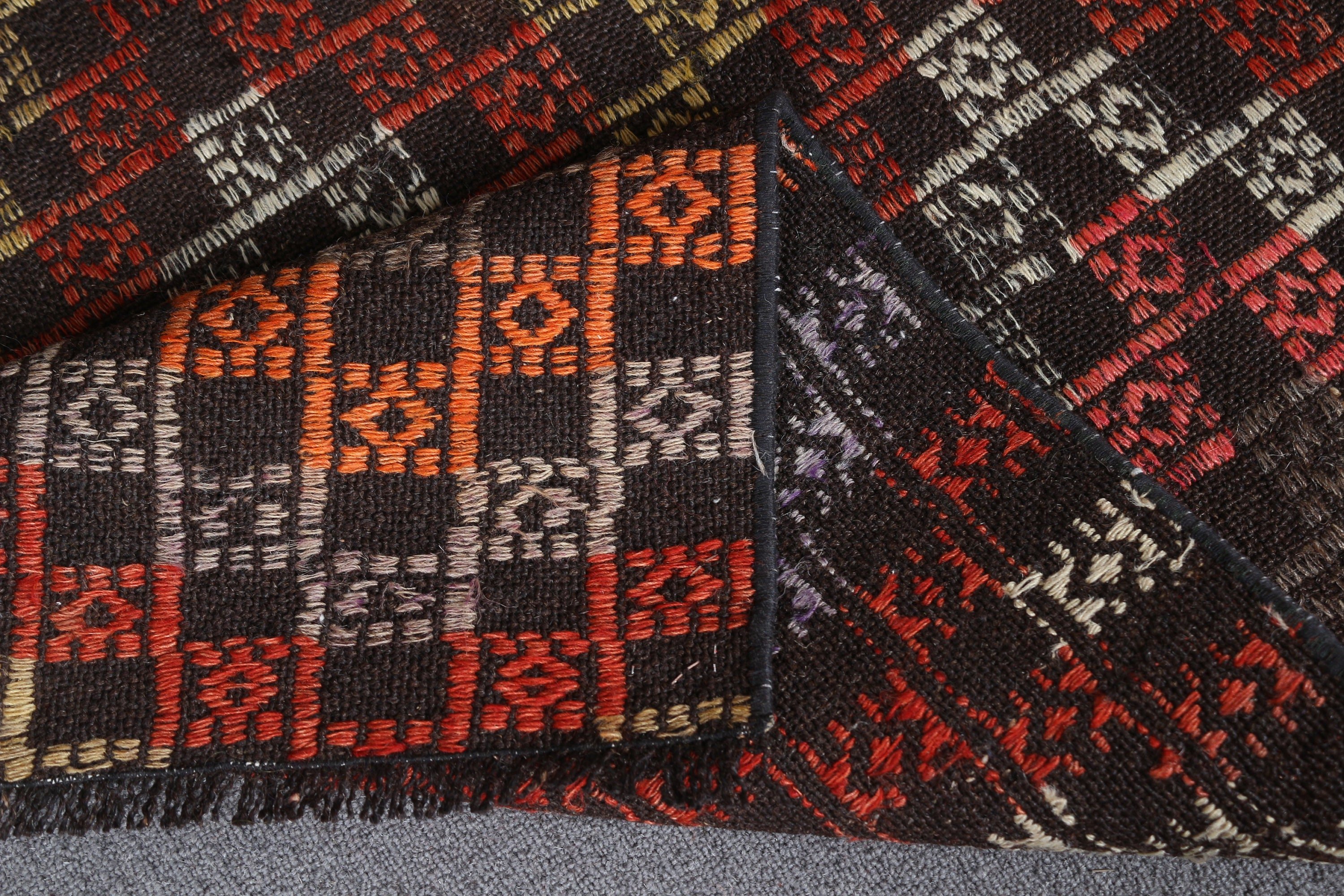 Kahverengi 2.1x3.5 ft Küçük Halı, Araba Paspas Halıları, Türk Halısı, Kilim, Anadolu Halısı, Kapı Paspas Halısı, Vintage Halı