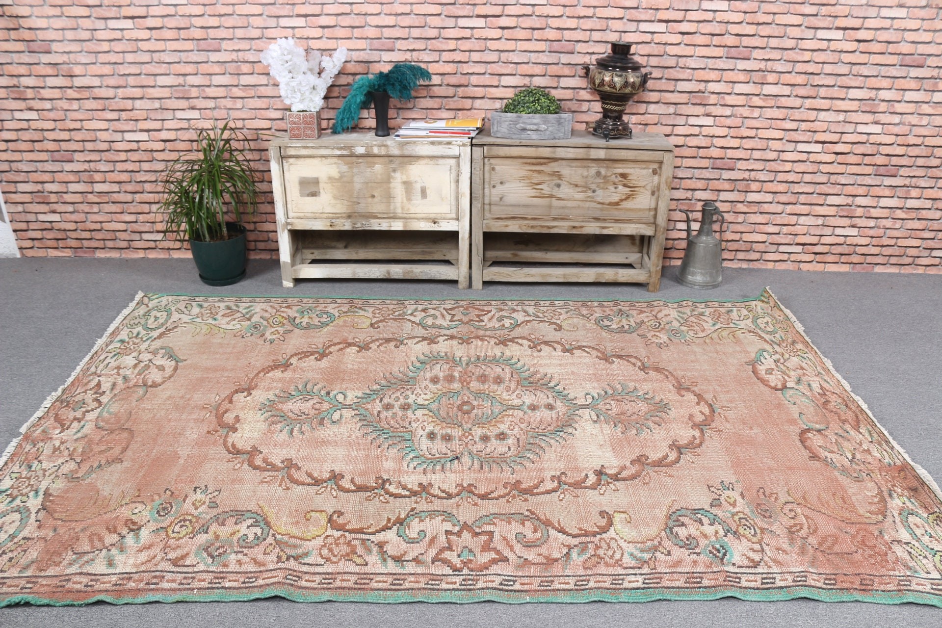 5.6x8.6 ft Large Rug, Living Room Rug, Home Decor Rugs, Vintage Rug, Brown Kitchen Rug, Salon Rugs, Wool Rug, Outdoor Rug, Turkish Rug