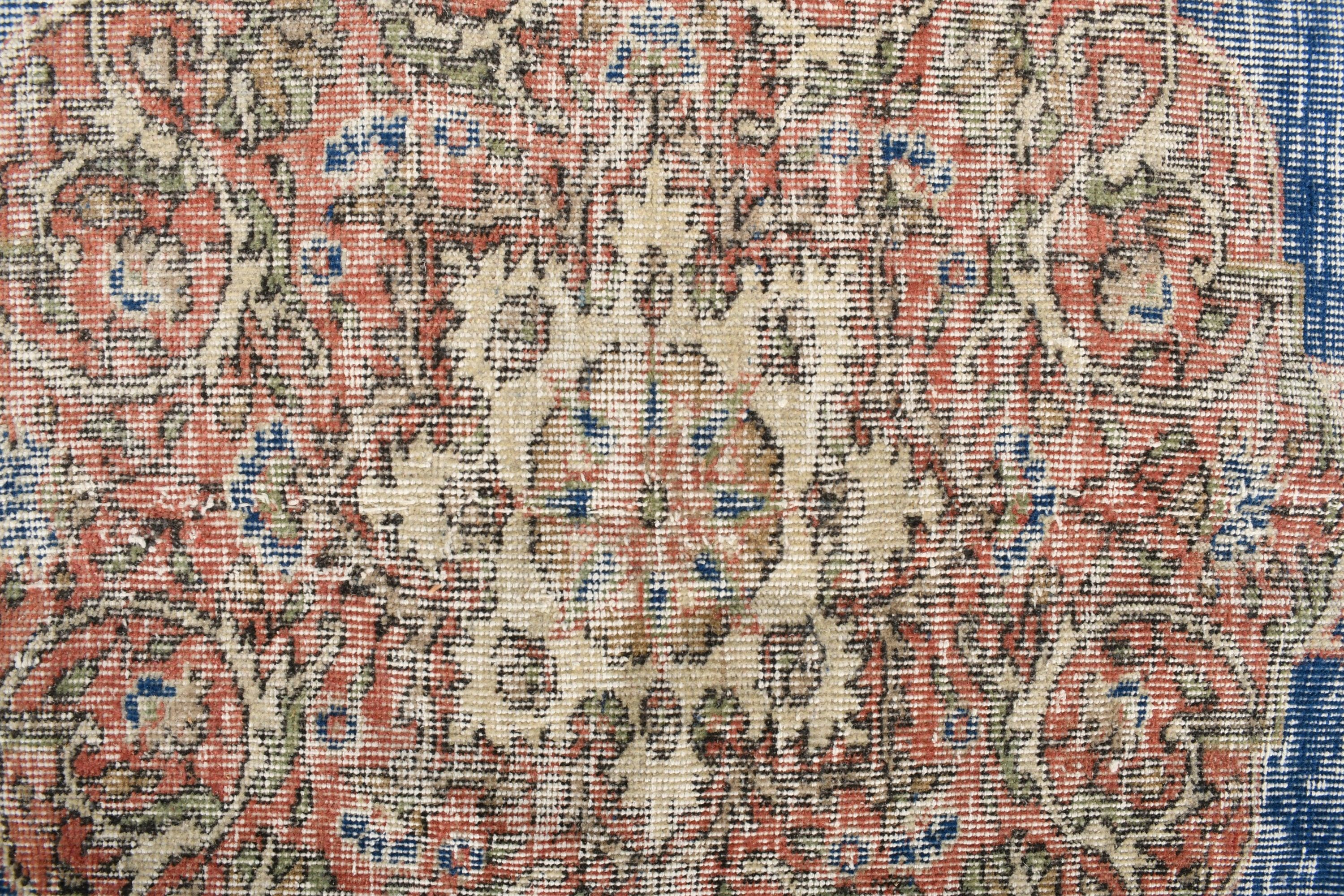 Oushak Halı, Sanat Halısı, Türk Halısı, Oturma Odası Halısı, Vintage Halı, Anadolu Halıları, 6.8x9.4 ft Büyük Halı, Yemek Odası Halısı, Mavi Ev Dekor Halıları